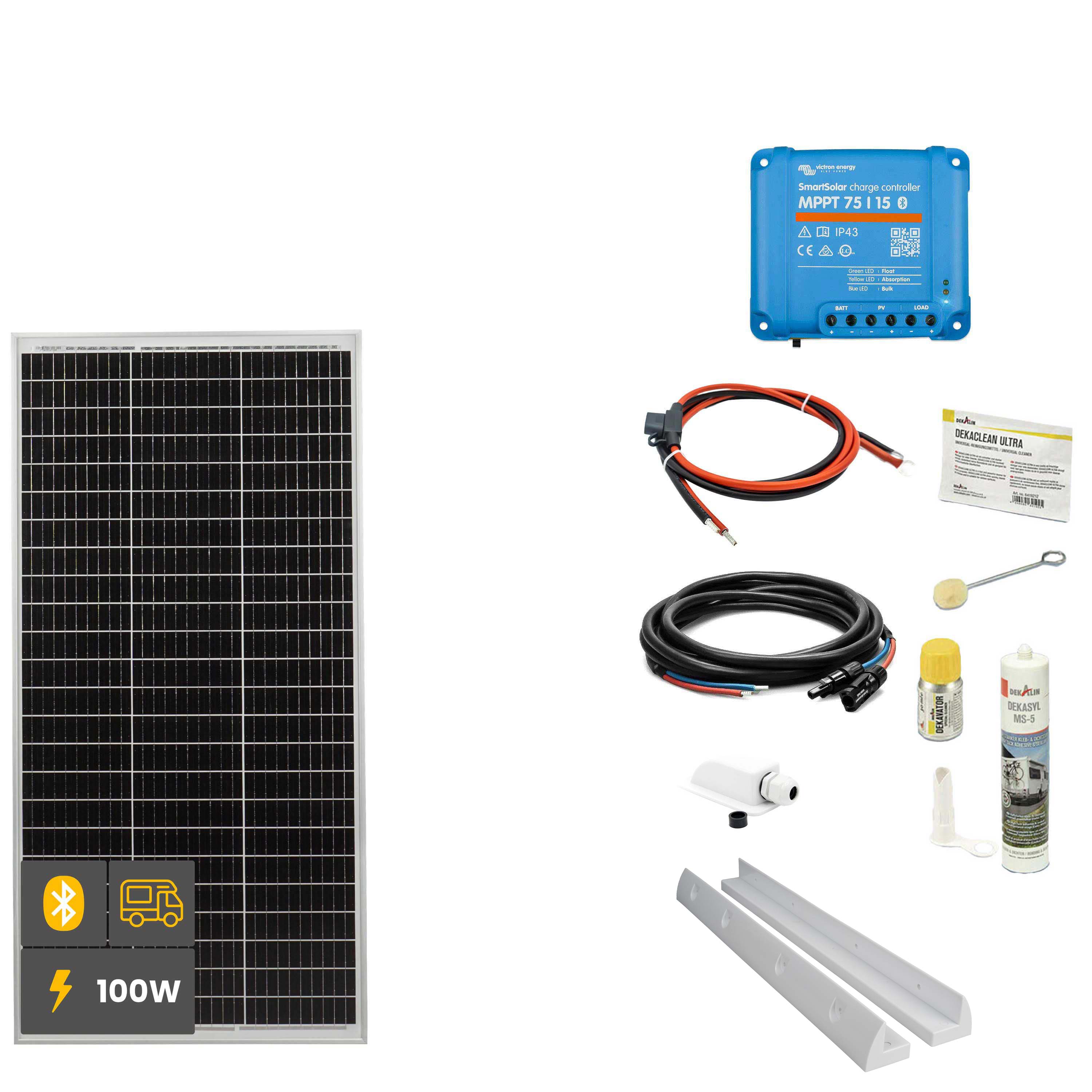 100 W SOLA Frame Mono Wohnmobil Komplettset weiß