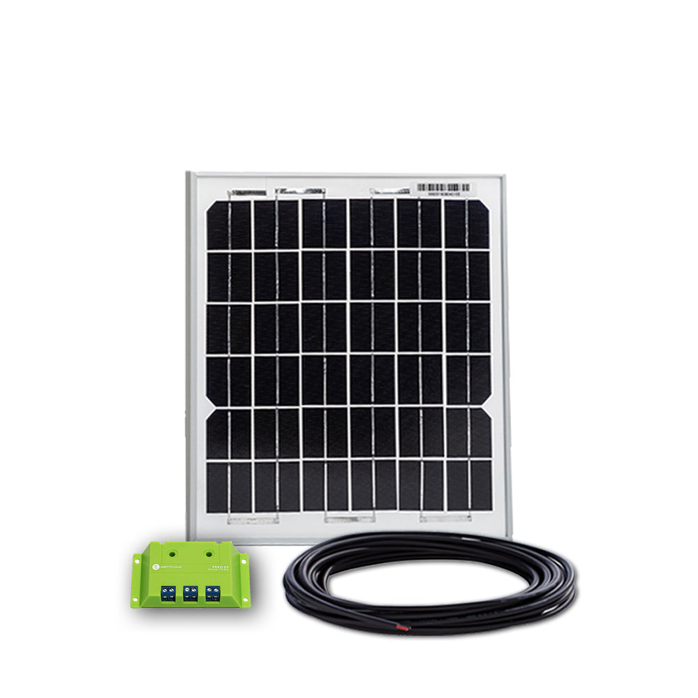 10W Solar Inselanlage Bausatz WATTSTUNDE® 3A Solar Laderegler PEKO3 - 12-10101-v-001 Inkl. 0% MwSt. gemäß §12 Abs.3 UstG.