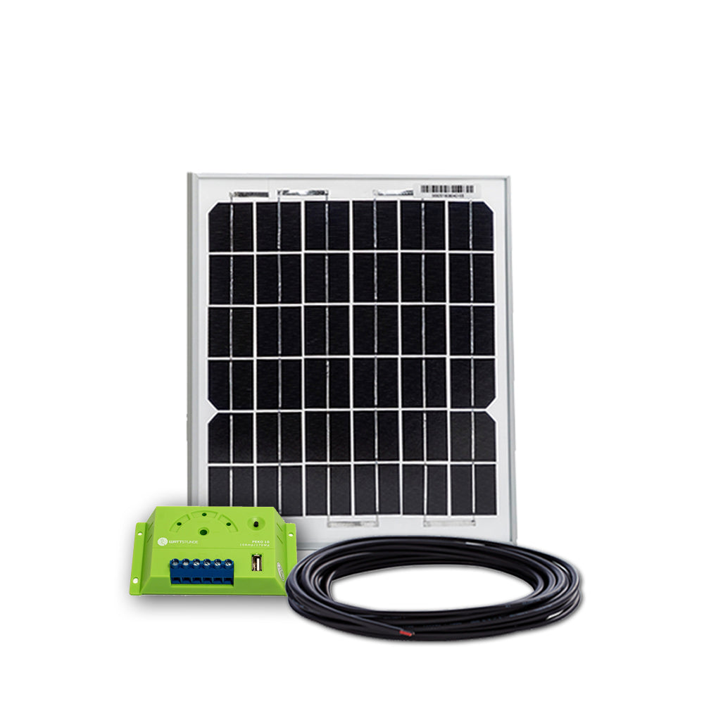 10W Solar Inselanlage Bausatz WATTSTUNDE® 10A Solar Laderegler PEKO10 - 12-10101-v-003 Inkl. 0% MwSt. gemäß §12 Abs.3 UstG.