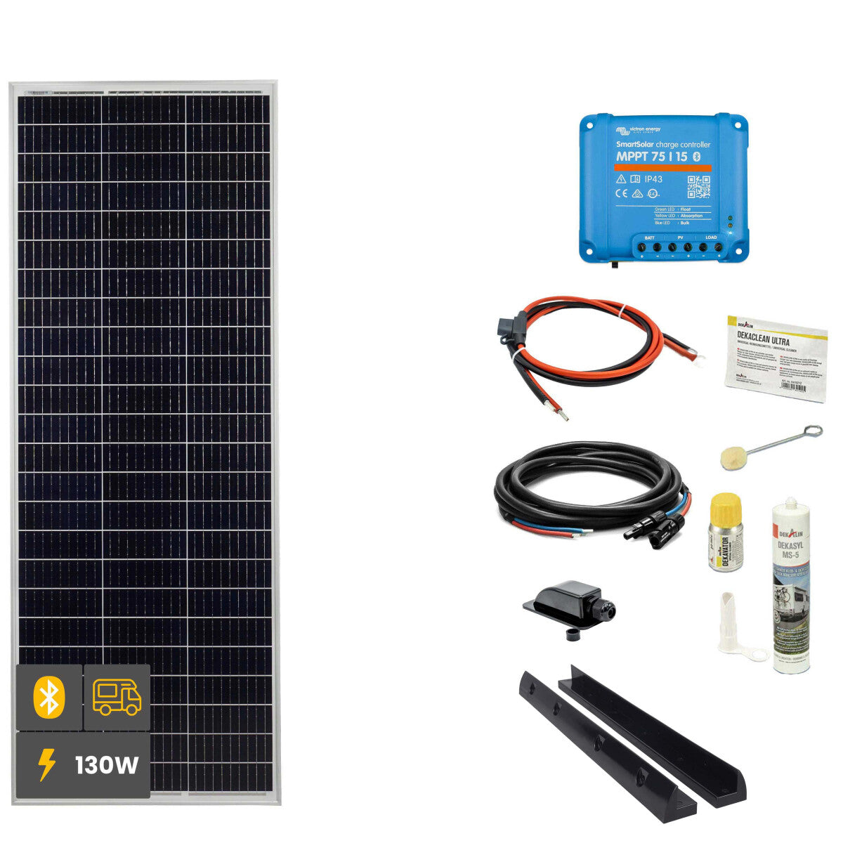 130 W SOLA Frame Mono Wohnmobil Komplettset schwarz