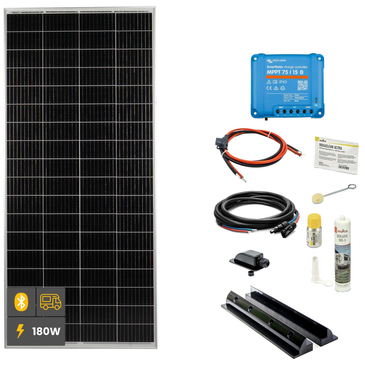 180 W SOLA Frame Mono Wohnmobil Komplettset schwarz - 11-11004-01