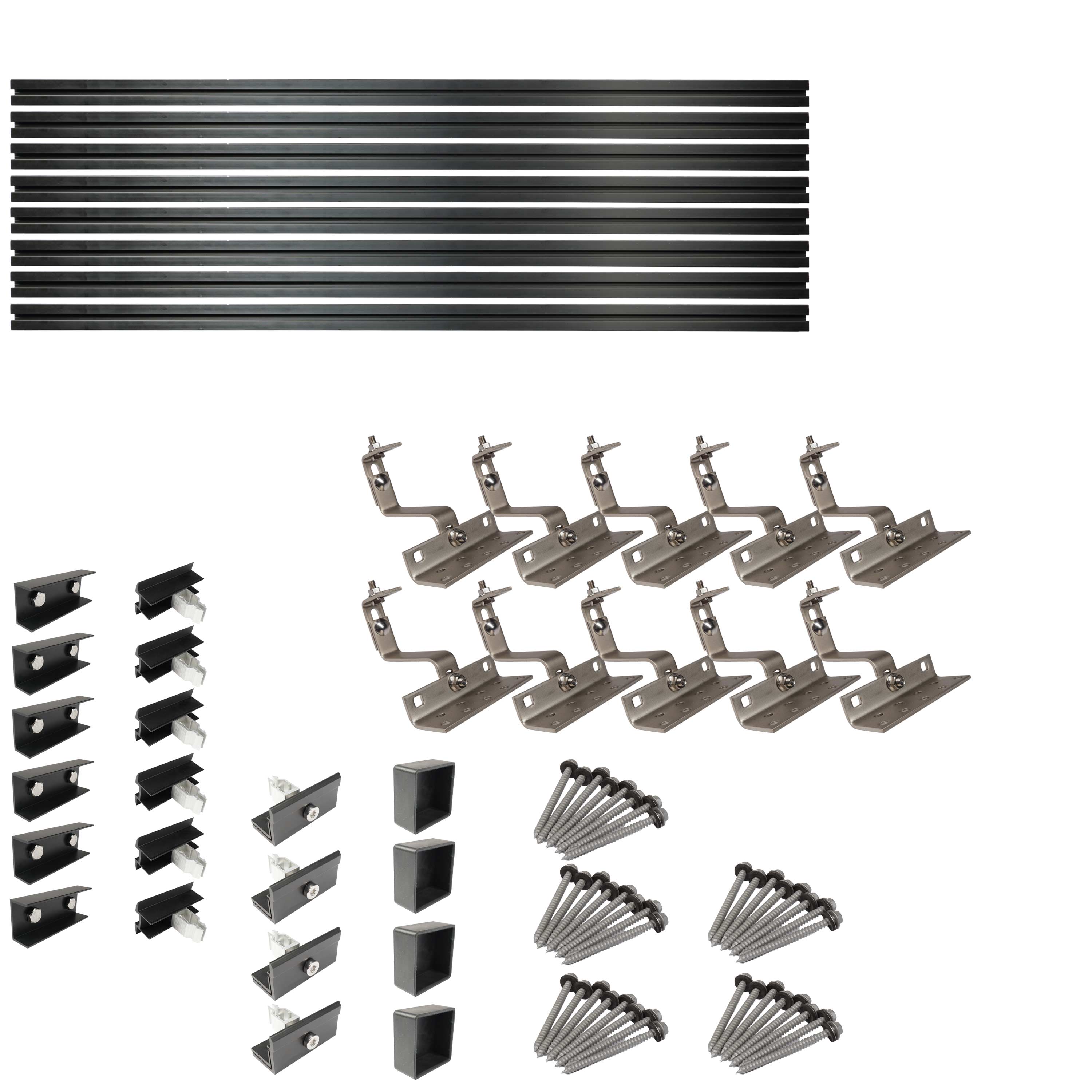 2000 W EcoFlow STREAM Ultra X Balkonkraftwerk | Set mit Hausdachhalterungen für Ziegeldächer, 4x 500 W DAH bifacial Solarmodul und 3,84 kWh Speicher
