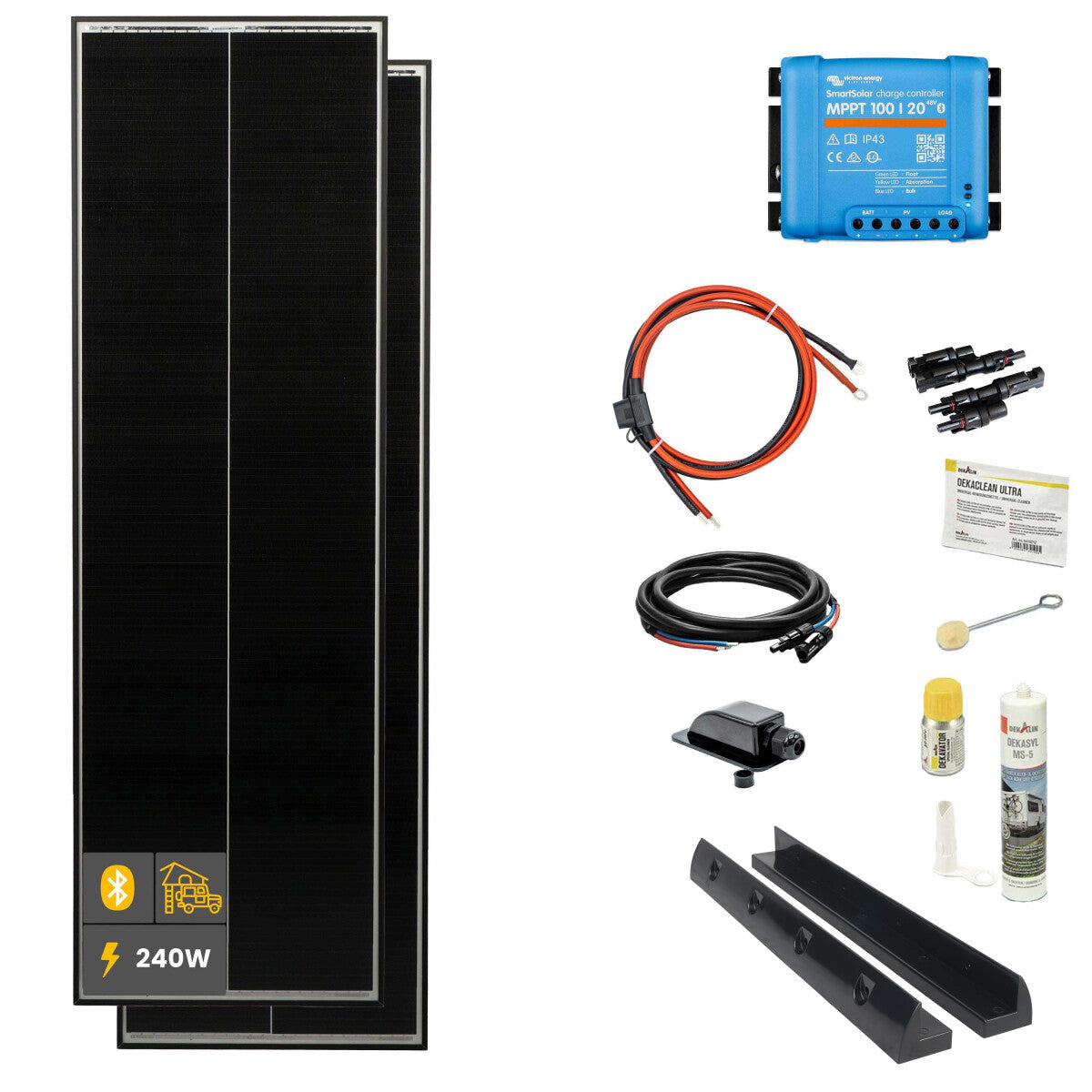 240 W SOLA Frame Black Wohnmobil Komplettset Schwarz - 11-12009-01