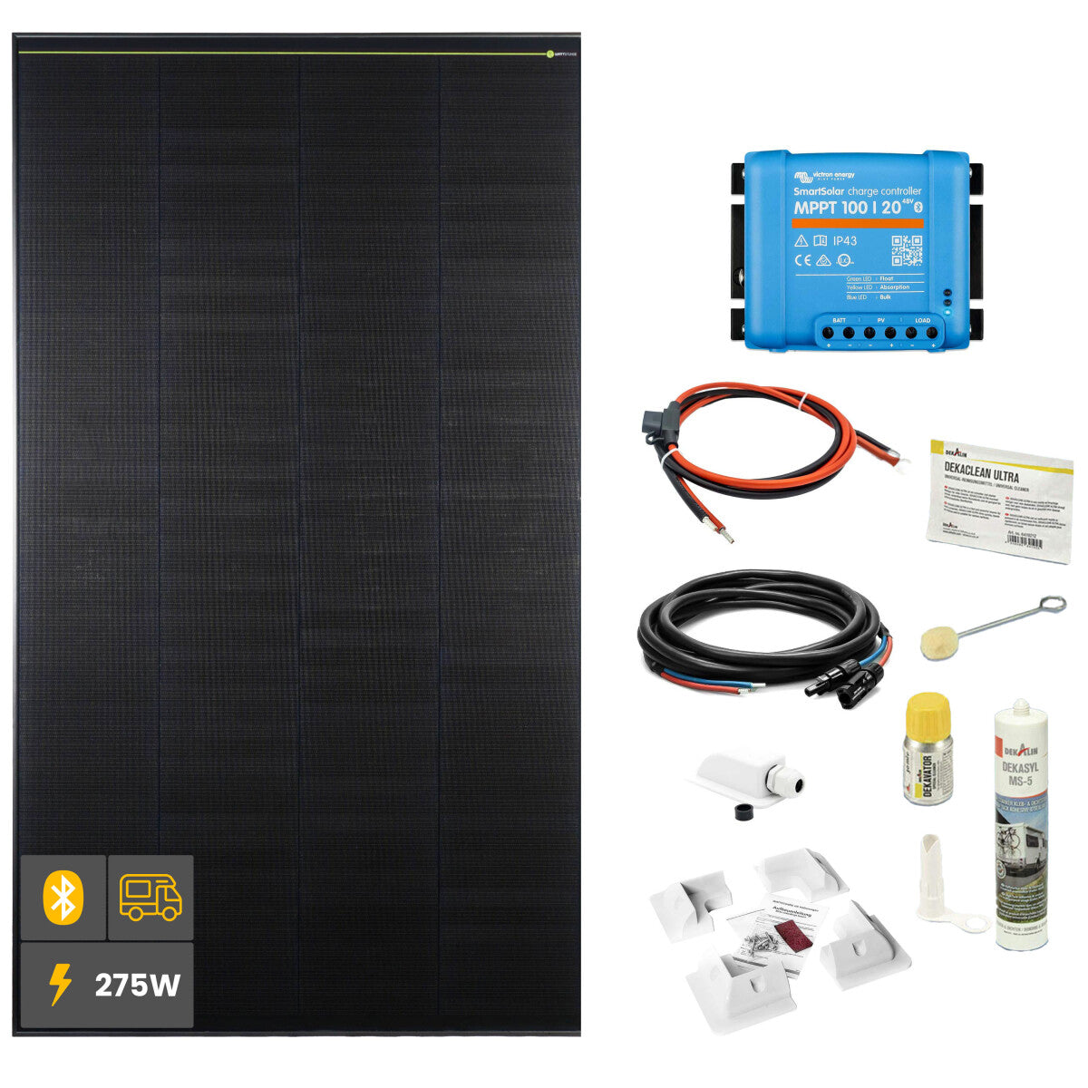 275 W SOLA Frame Black Wohnmobil Komplettset weiß - 11-12005-02 Inkl. 0% MwSt. gemäß §12 Abs.3 UstG.