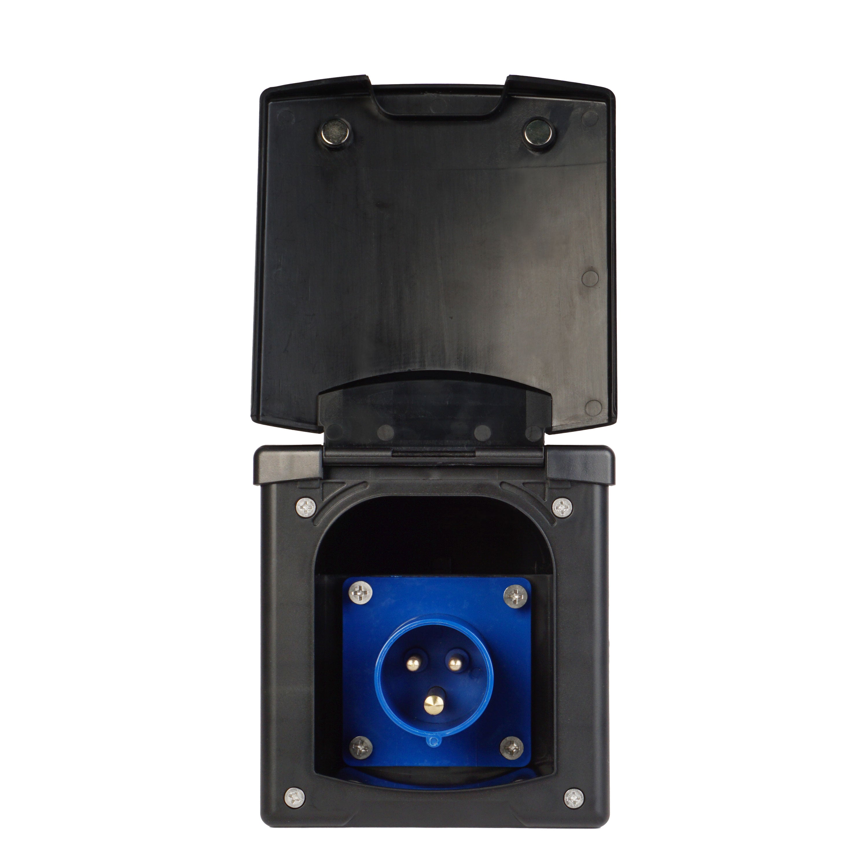 WATTSTUNDE® CEE-Einbausteckdose schwarz mit Magnetklappe, 16A