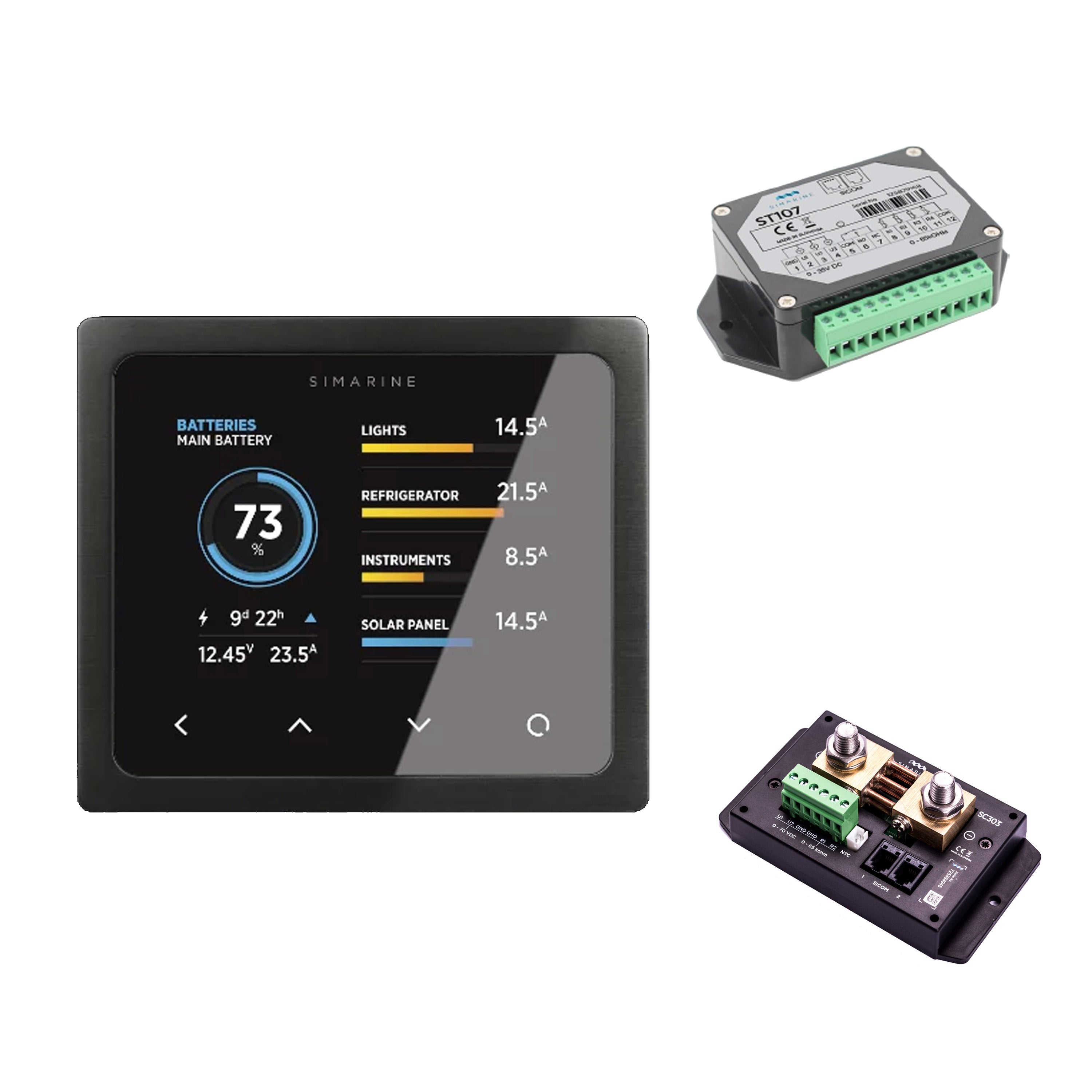 Simarine PICO Standard Set Rev23 - Schwarz mit Einbaurahmen