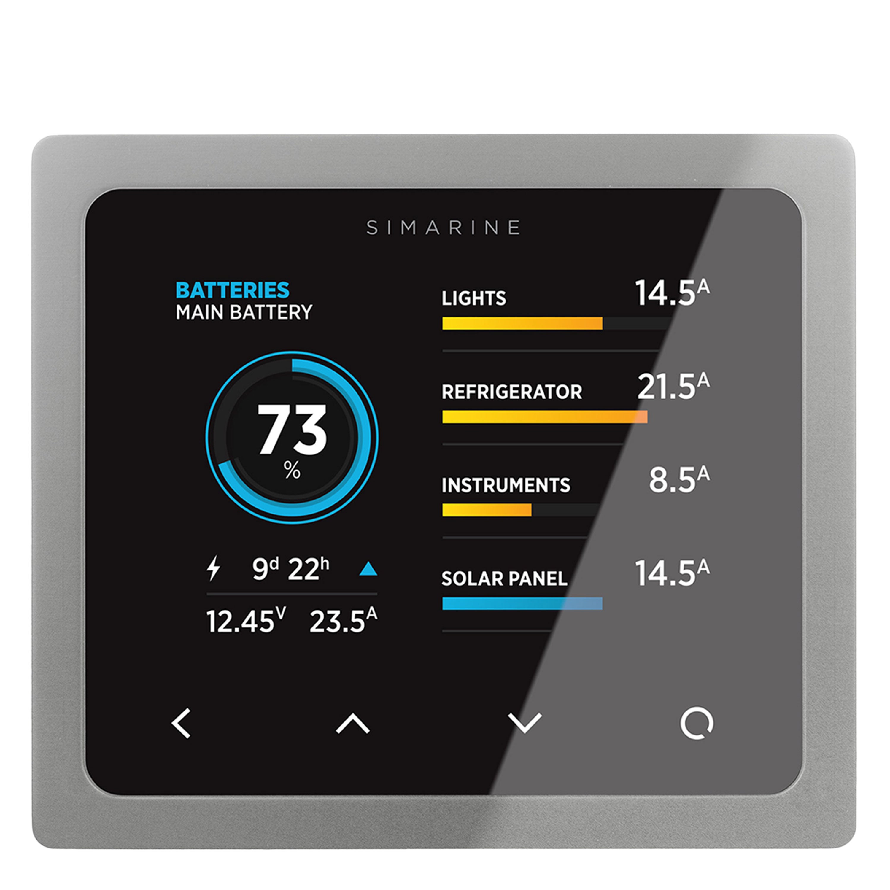 Simarine PICO Standard Set Rev23 - Batteriemonitor, Tankelektrode und Shunt Silber-mit Einbaurahmen