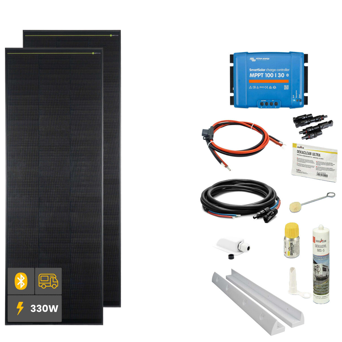 330 W SOLA Frame Black Wohnmobil Komplettset weiß - 11-12006-02 Inkl. 0% MwSt. gemäß §12 Abs.3 UstG.