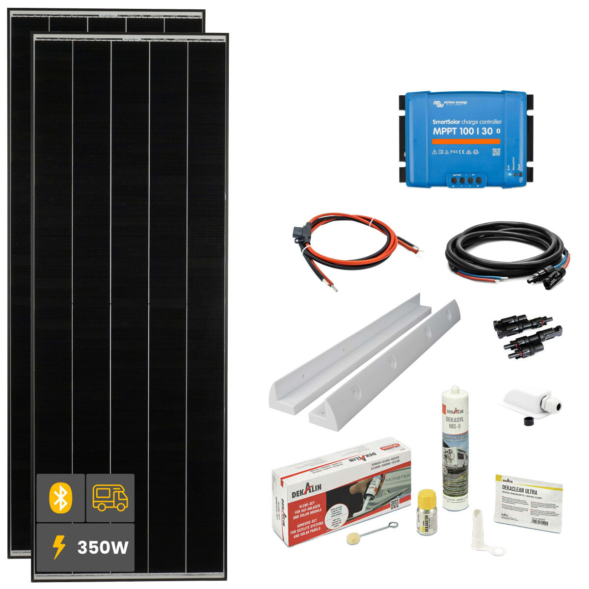 350 W SOLA Frame Black Wohnmobil Komplettset weiß - 11-12011-02