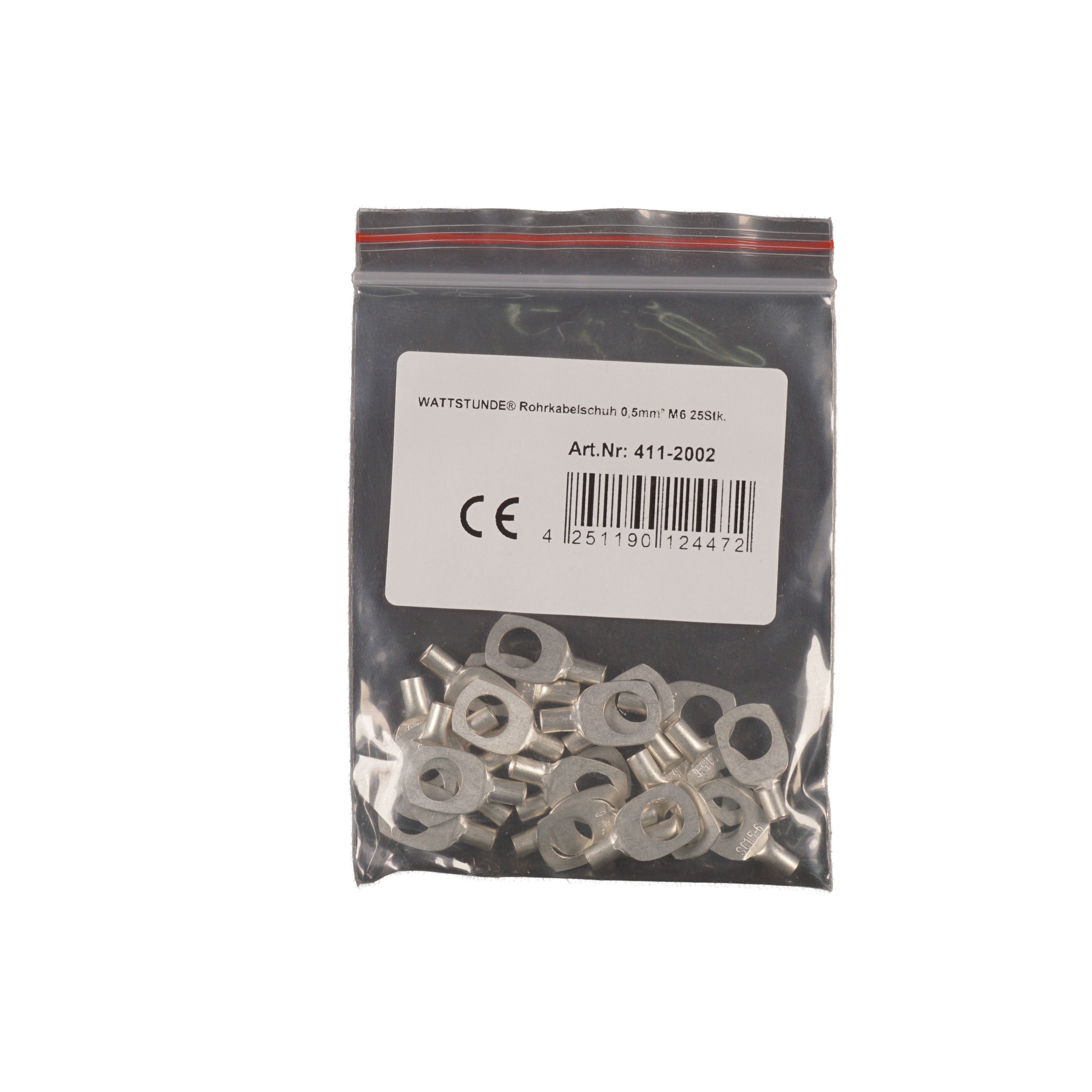 WATTSTUNDE® Rohrkabelschuh 0,5 mm² M6 25 Stk.