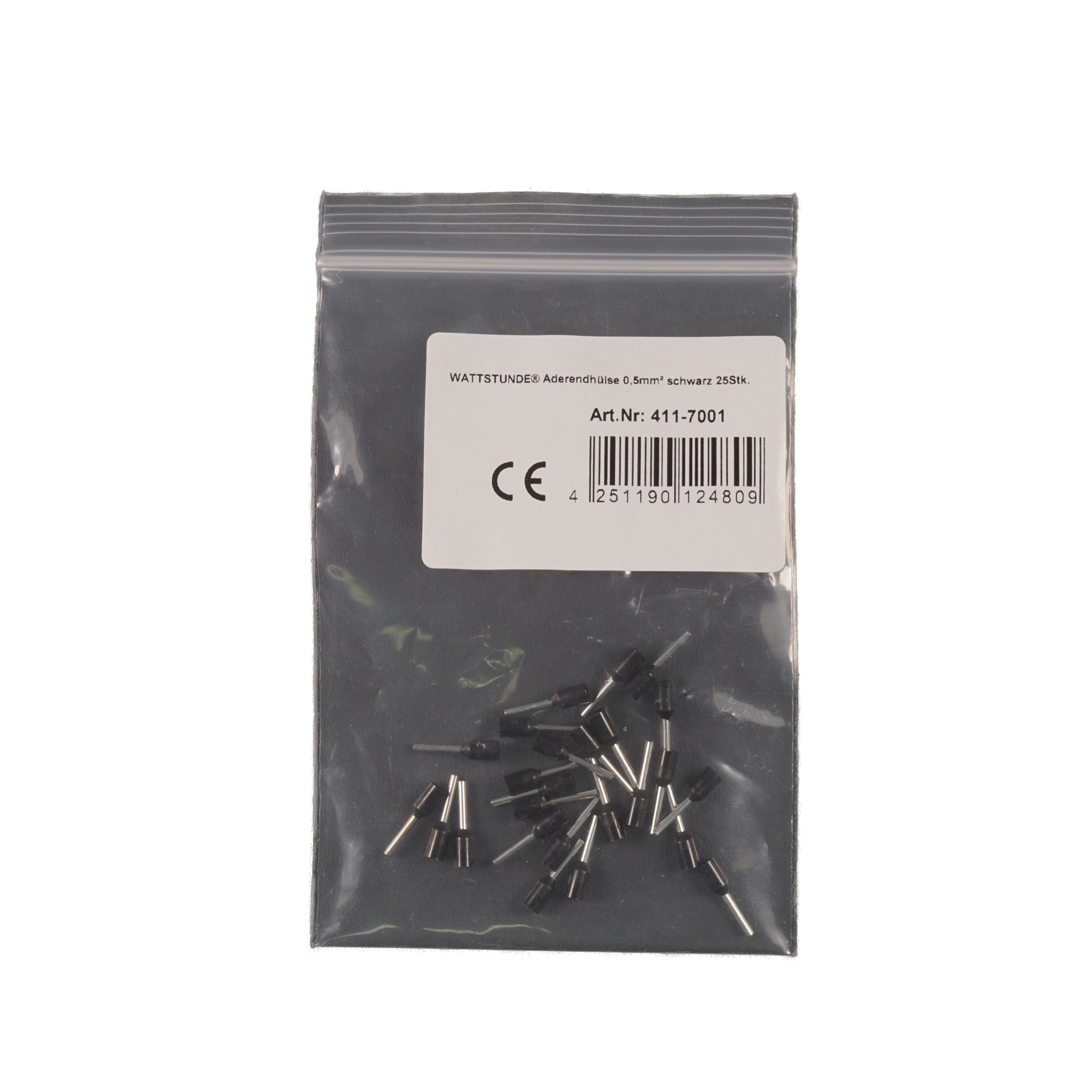 WATTSTUNDE® Wire end ferrule 0.5 mm² black 25 pcs.