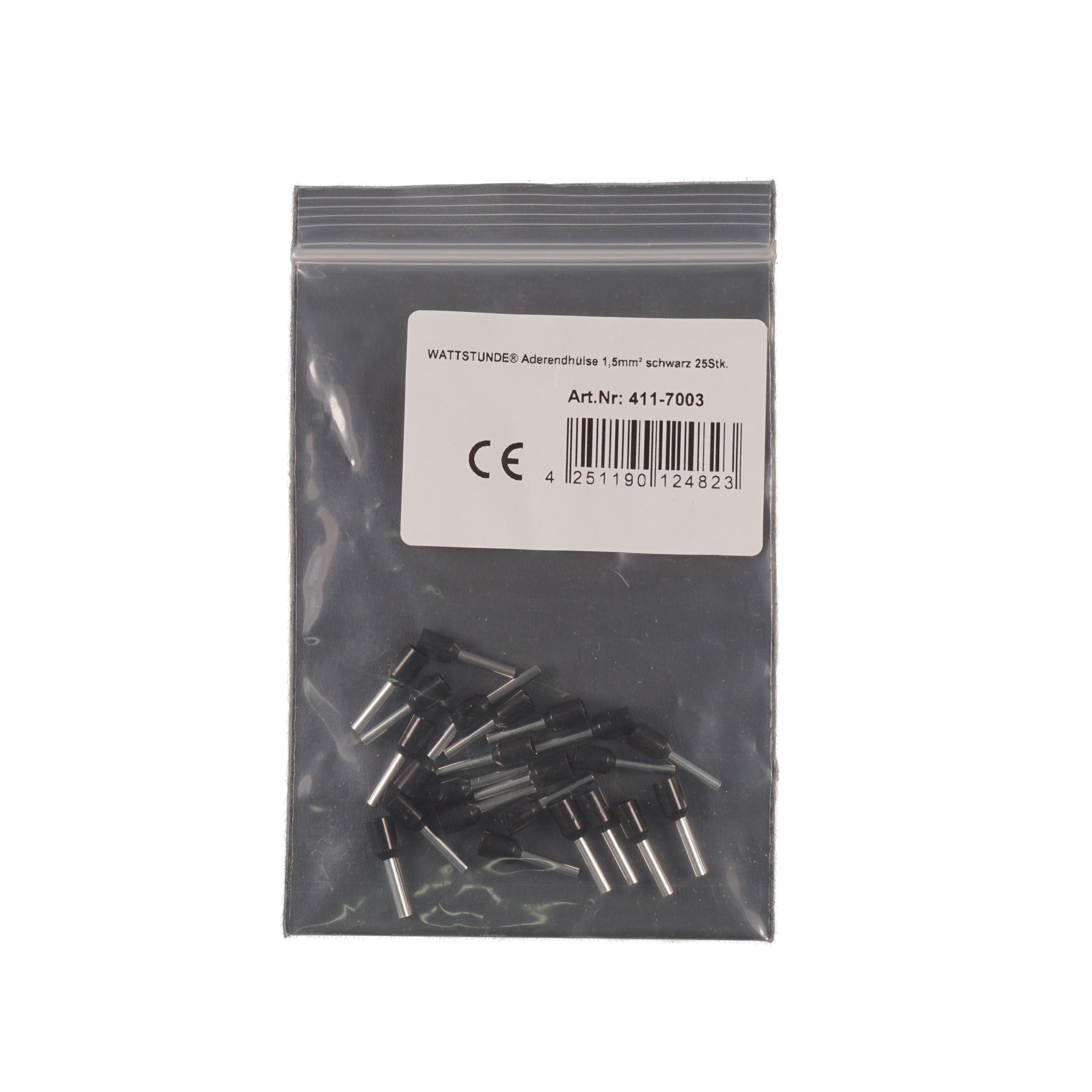WATTSTUNDE® Wire end ferrule 1.5 mm² black 25 pcs.
