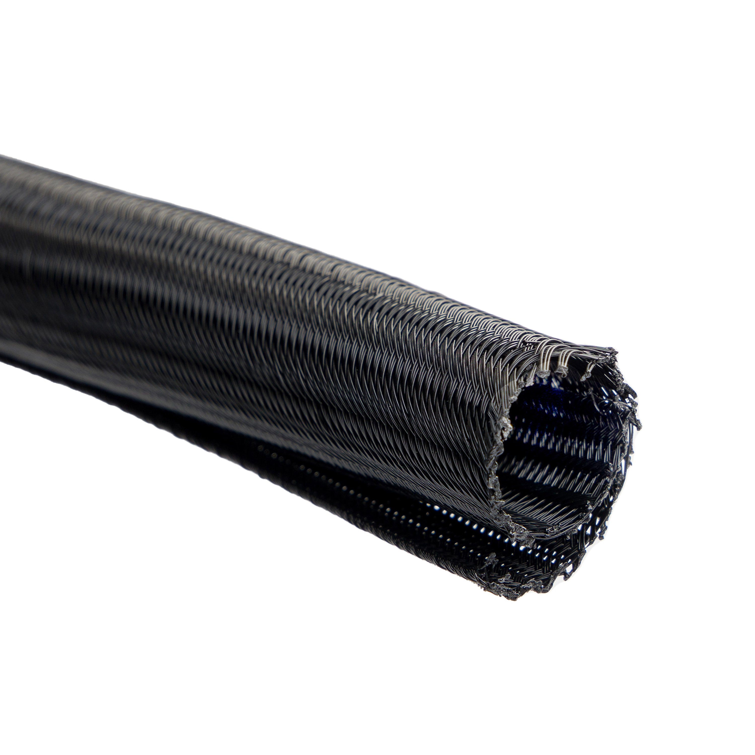 WATTSTUNDE® Geflechtsschlauch offen 6mm schwarz 5 Meter