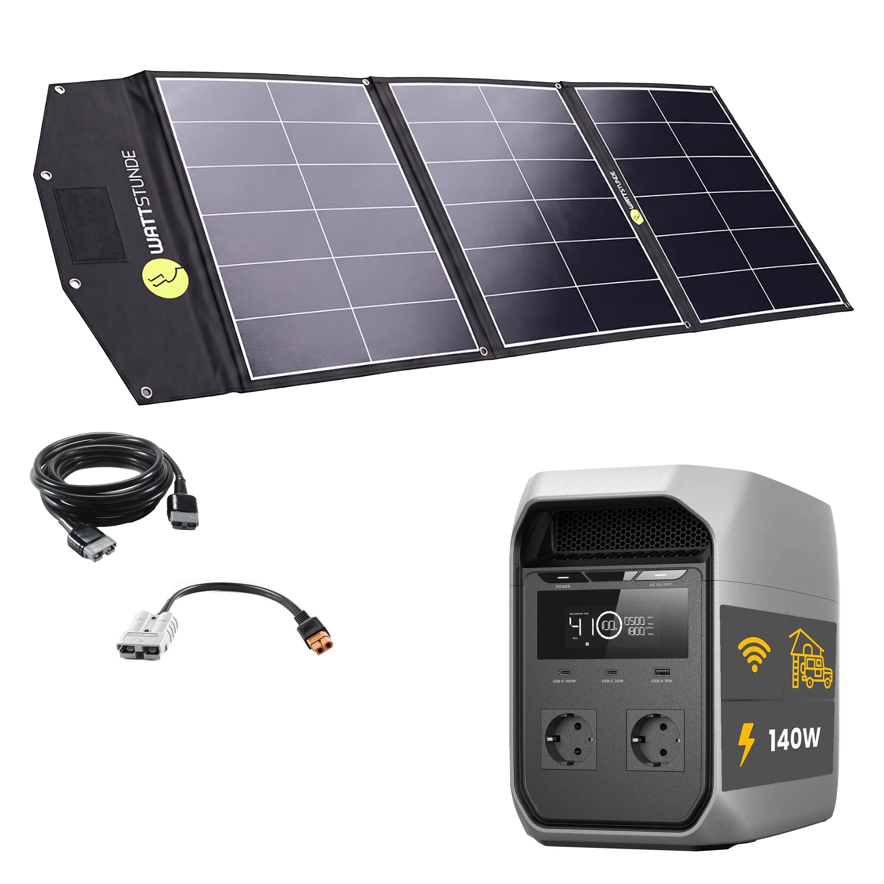 EcoFlow DELTA 3 Max Powerstation Bundle with WATTSTUNDE® SOLA Ease 140 Wp SunFolder Solar Bag