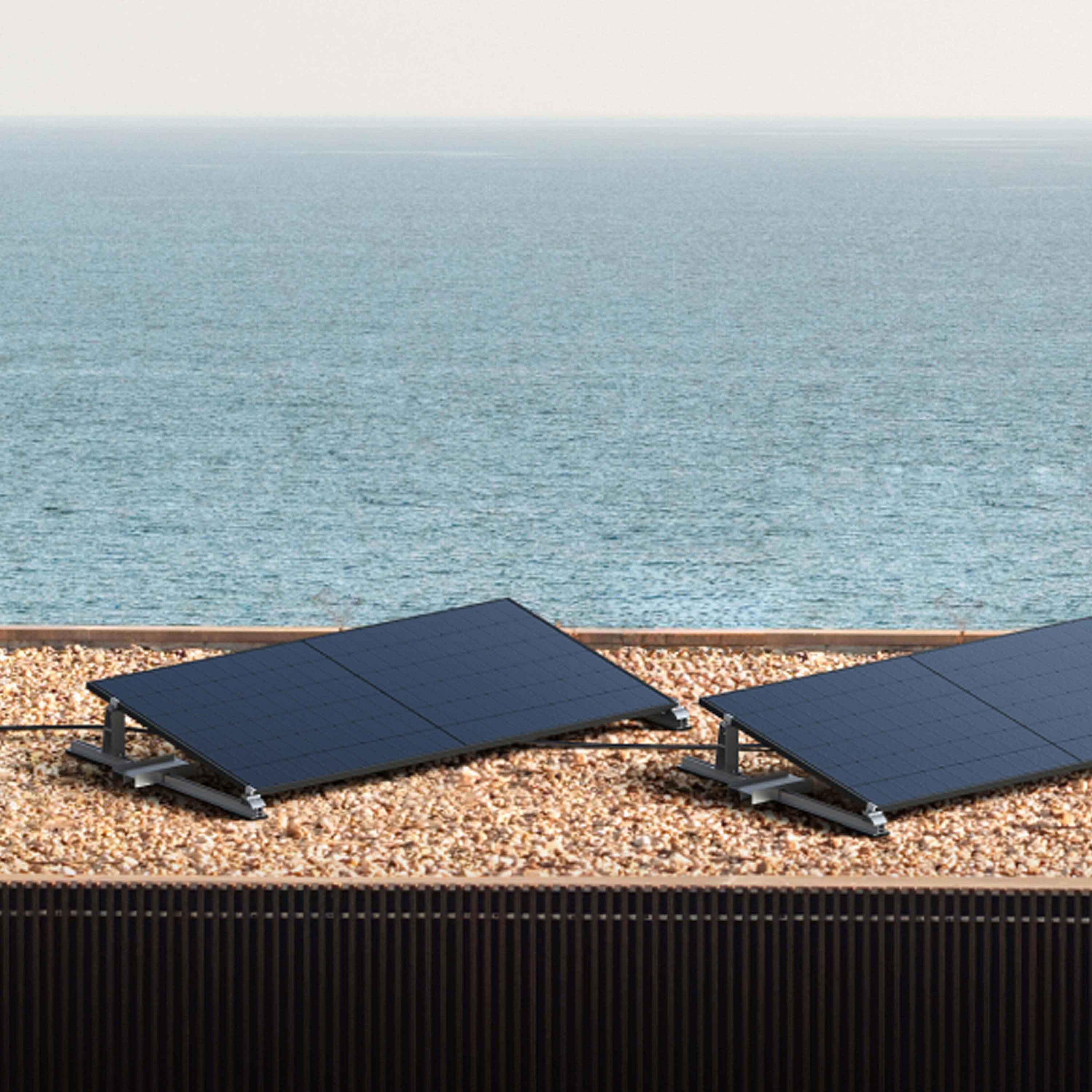 1000 W Balkonkraftwerk | Set mit EcoFlow STREAM 800 W Mikrowechselrichter und 2x 500 W DAH Solarmodul mit Flachdach Halterung