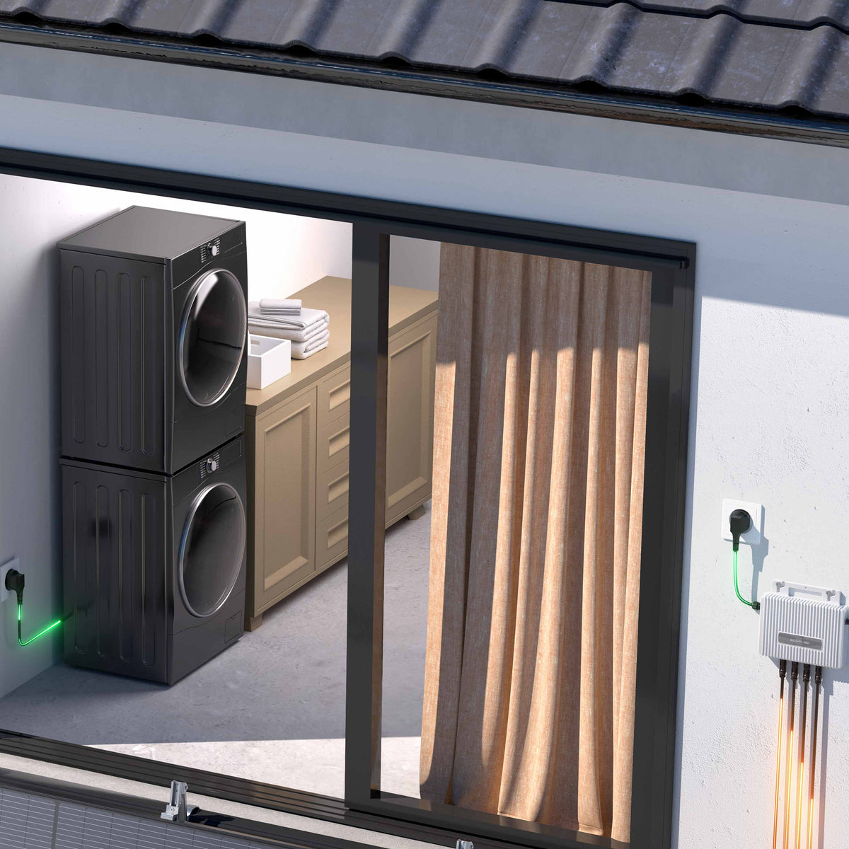 1000 W Balkonkraftwerk | Set mit EcoFlow STREAM 800 W Mikrowechselrichter und 2x 500 W DAH Solarmodul ohne Halterung ohne Speicher