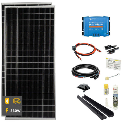 360 W SOLA Frame Mono HV Wohnmobil Komplettset schwarz