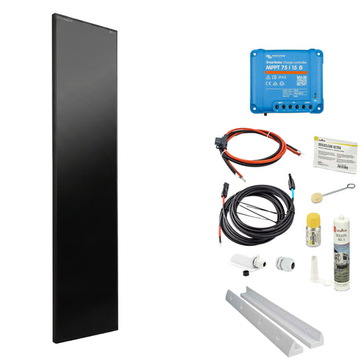 WATTSTUNDE® SOLA Frame Shadow 125 W Solarmodul-Komplettset in Weiß mit Laderegler