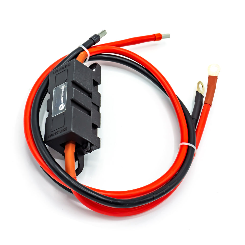 WATTSTUNDE® Sicherungskabel (mit Sicherungshalter) 2 x16 mm² M8/Aderendhülse 1 m rot/schwarz
