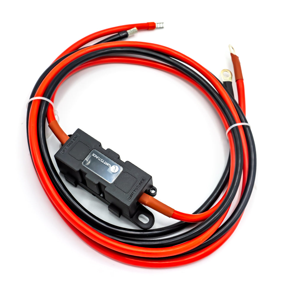 WATTSTUNDE® Sicherungskabel (mit Sicherungshalter) 2x16mm² M8/Aderendhülse 2m rot/schwarz