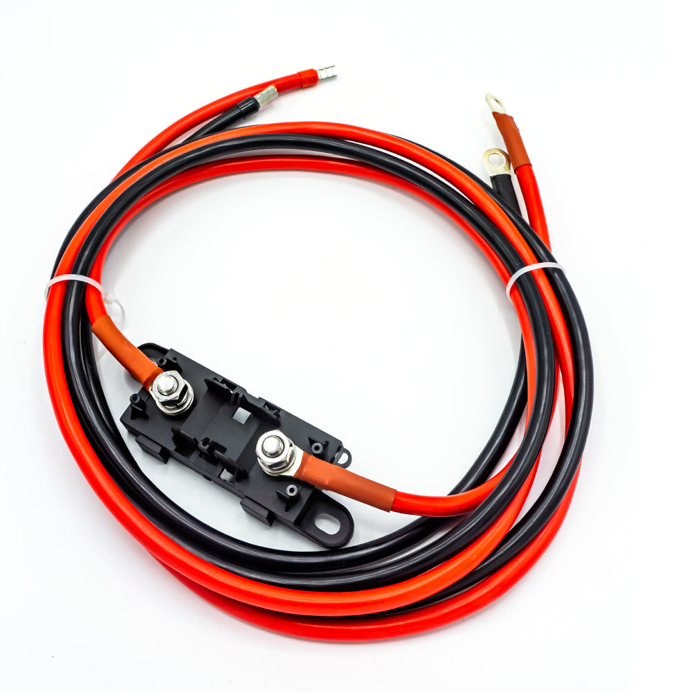 WATTSTUNDE® Sicherungskabel (mit Sicherungshalter) 2 x 35 mm² M8/Aderendhülse 1 m rot/schwarz
