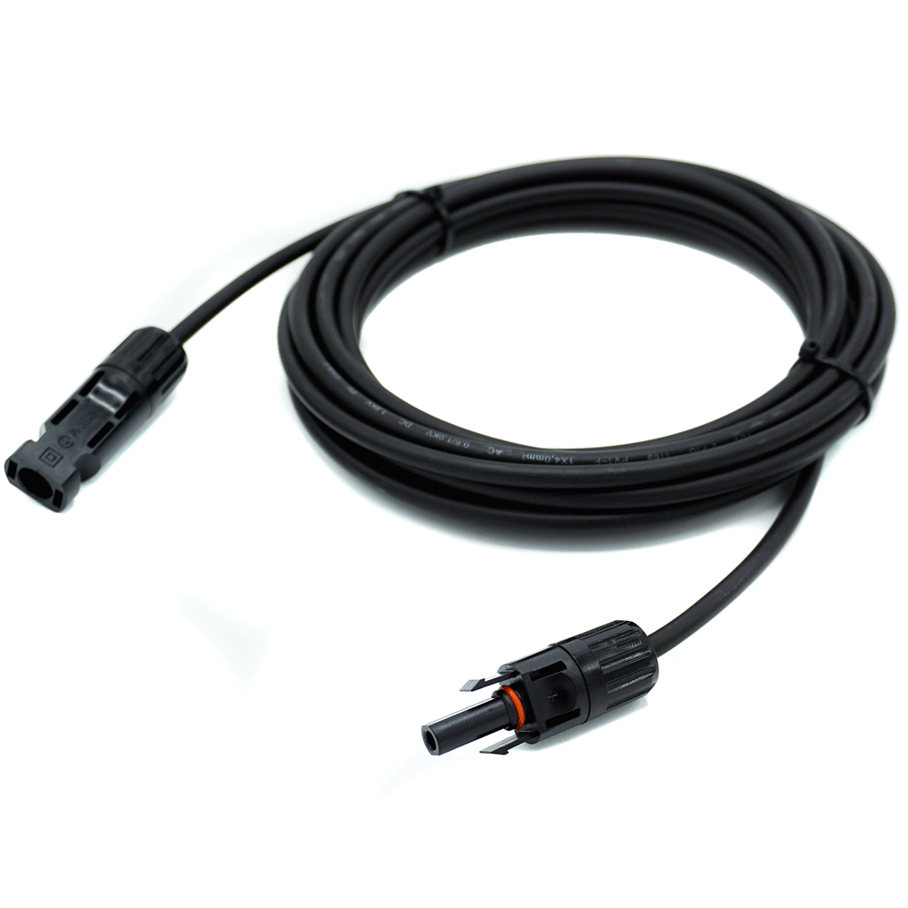 WATTSTUNDE® Solarverlängerungskabel 2x6mm² Typ-MC4/Typ-MC4 1m schwarz