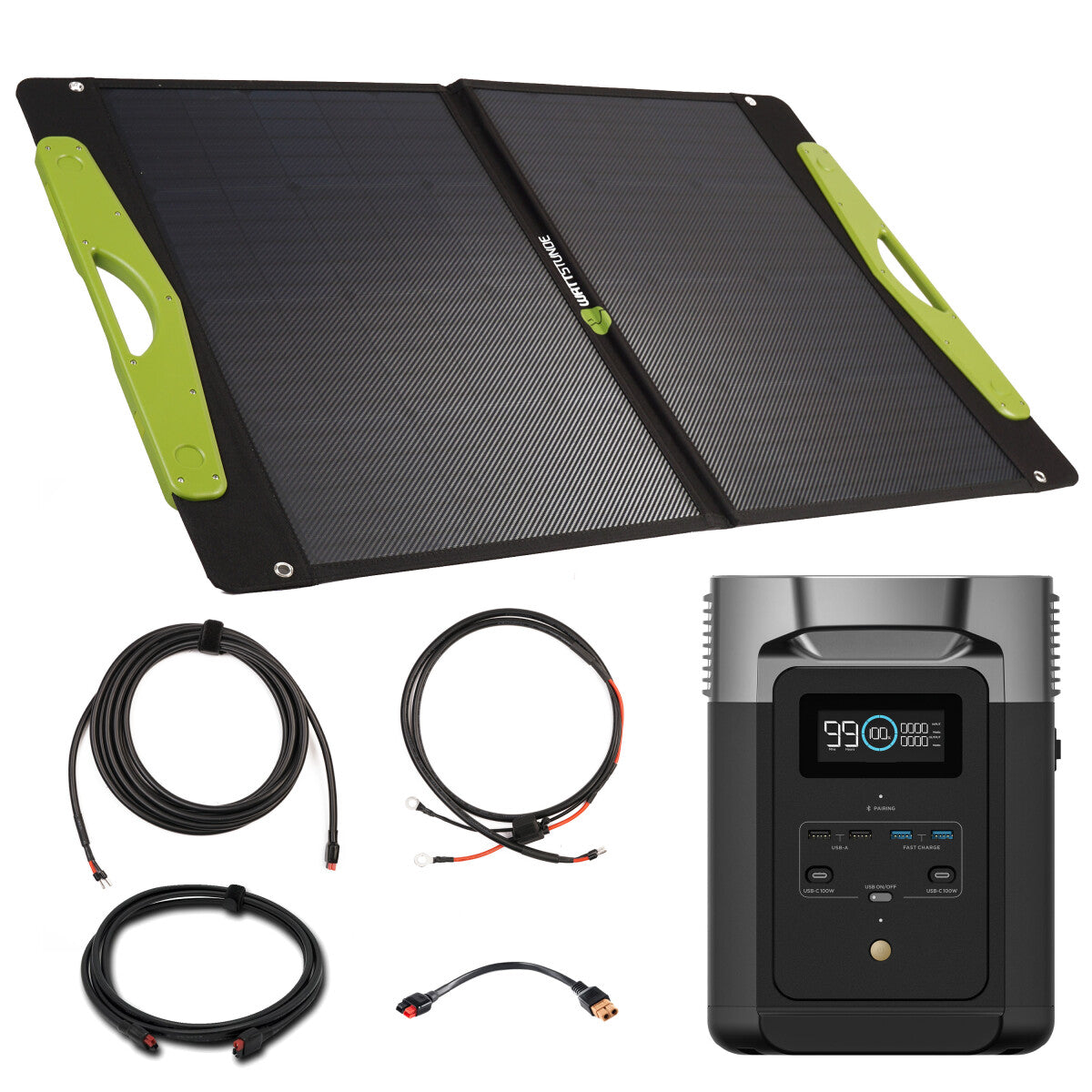 EcoFlow DELTA 2 Powerstation Bundle with WATTSTUNDE® SolarBuddy Solar Bag 100 W - 305-21033-001
