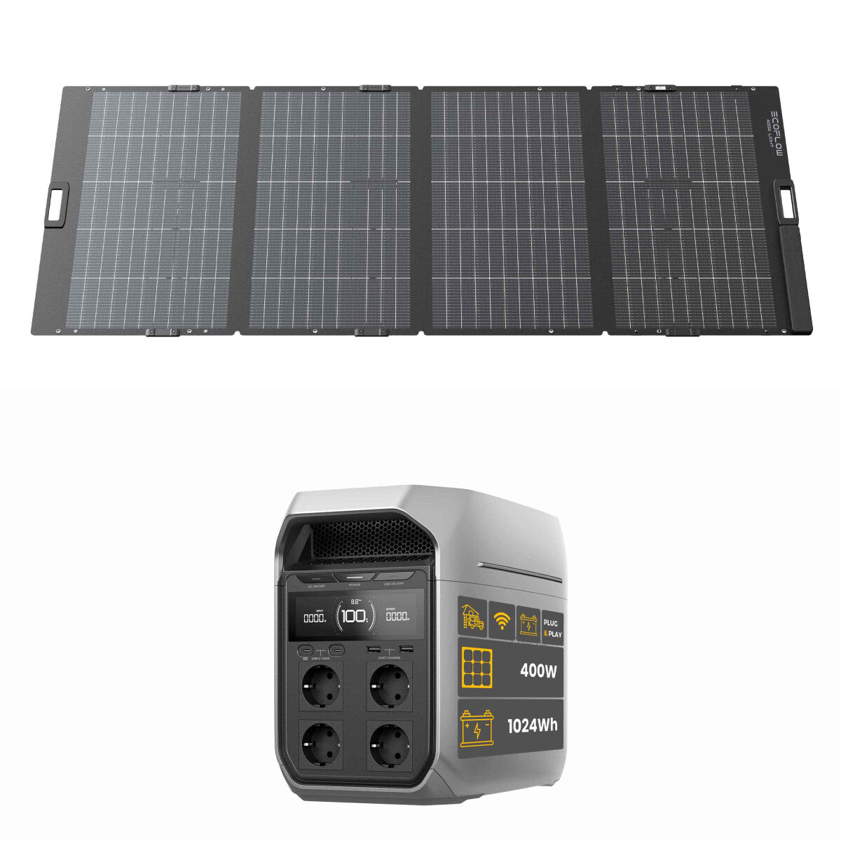 EcoFlow DELTA 3 Powerstation Bundle mit EcoFlow Solarpanel DELTA 3 Plus