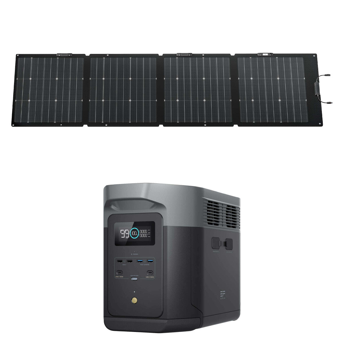 EcoFlow DELTA 2 Max (2048 Wh) power station bundle with EcoFlow solar panel 220 W - 305-21621-10