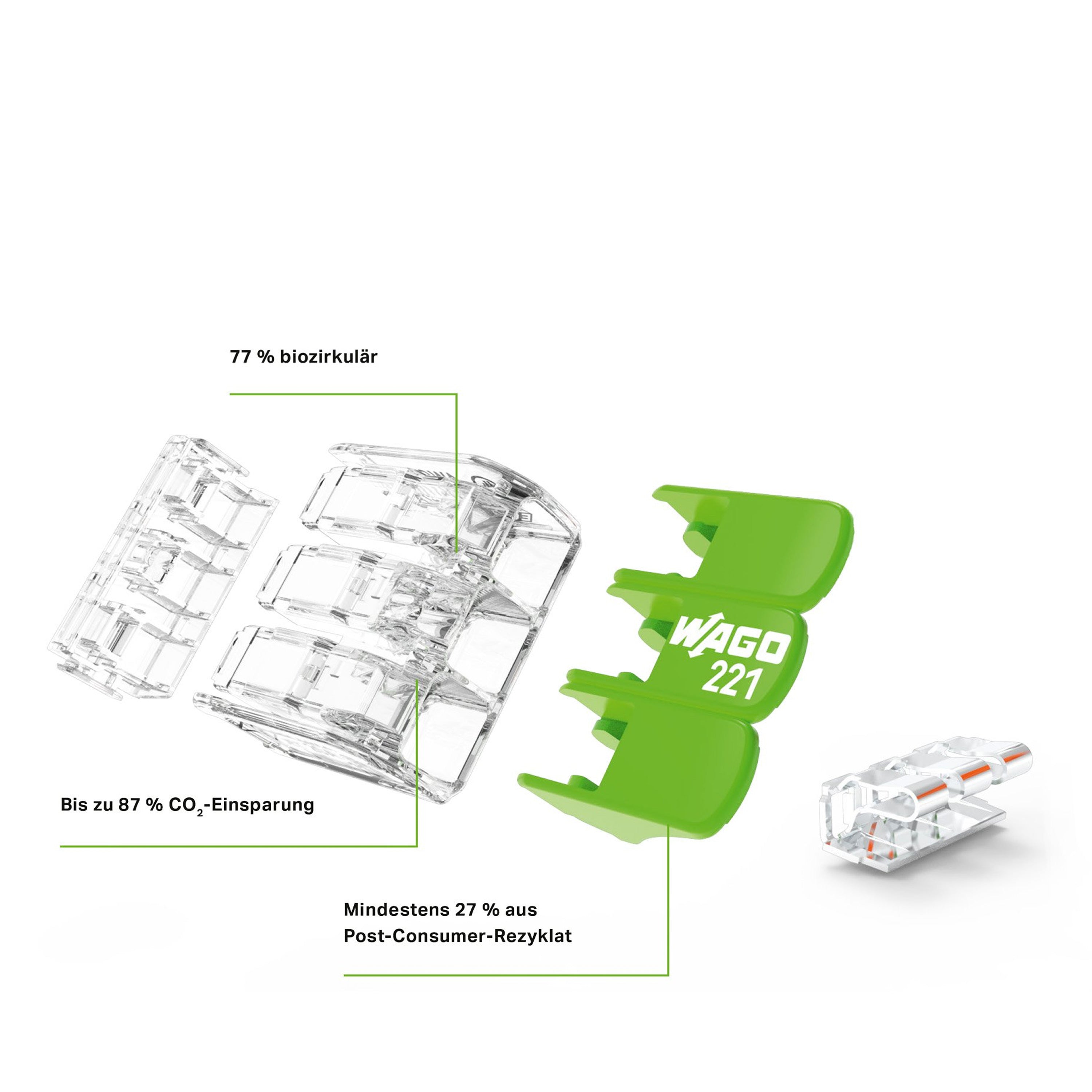 WAGO Verbindungsklemme Green Range flexibel bis 4mm² - 221-425