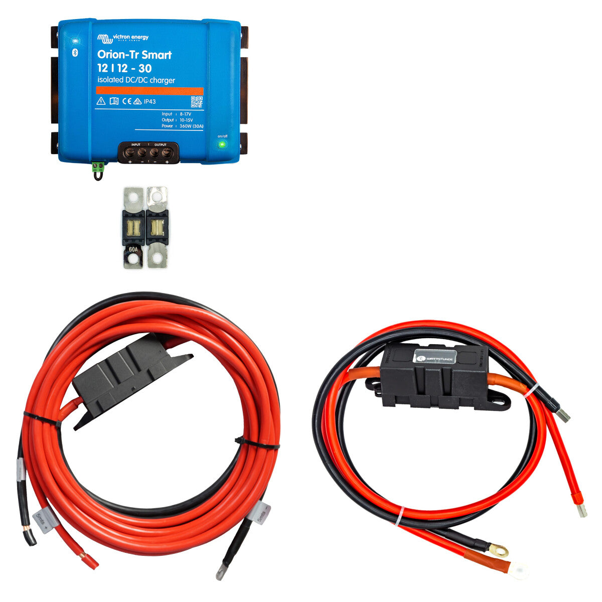 Charging booster set with Victron Orion-Tr Smart 12/12-30 and connection cable for starter and board battery 5 m - 302-16541-01