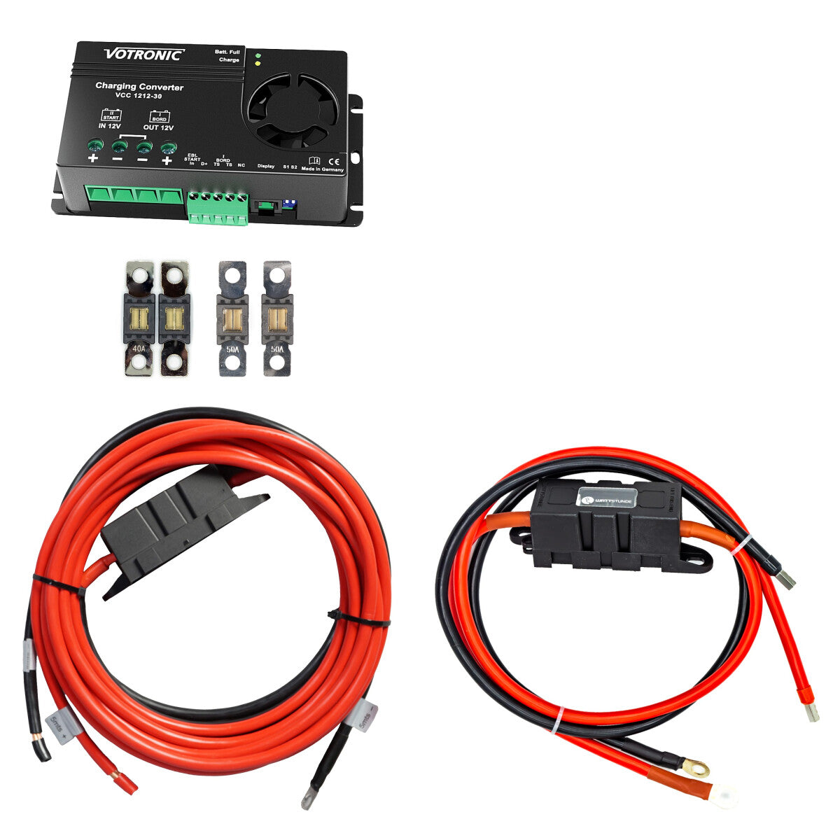 Ladebooster Set mit Votronic 1212-30 und Anschlusskabel für Start und Boardbatterie 5 m
