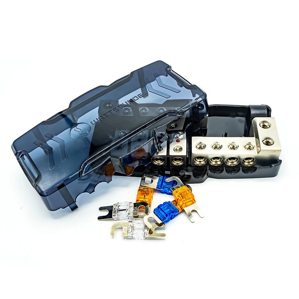 WATTSTUNDE® Plus Distributor 4 mit je 2x 40A, 60A, 80A AFS Hochlastsicherungen