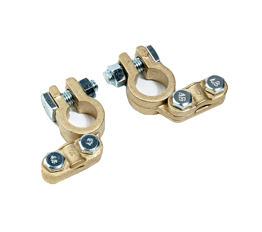 WATTSTUNDE® Battery terminal clamps T050 positive pole negative pole 1x pair
