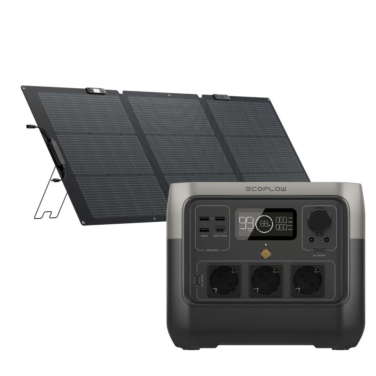 EcoFlow River 2 Pro Powerstation Bundle mit EcoFlow Solarpanel 160 W