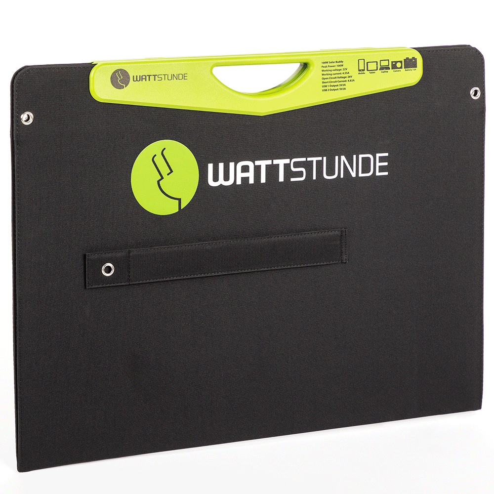 WATTSTUNDE® 100W SolarBuddy Solartasche WS100SB direkt mit USB Anschluss