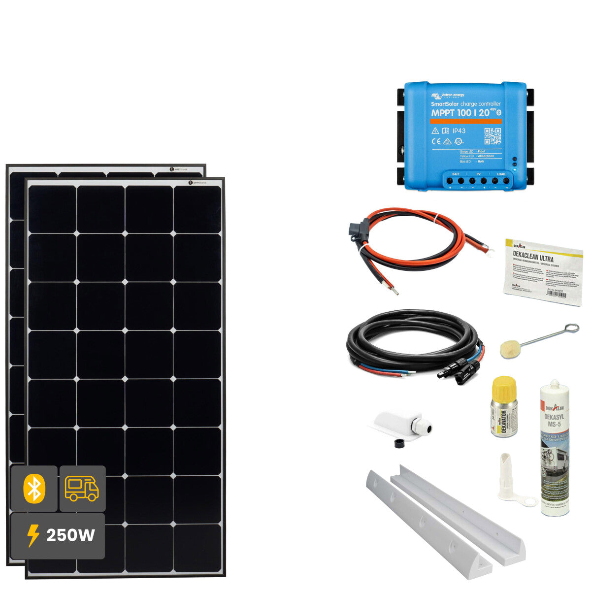 WATTSTUNDE SOLA Frame Daylight Motorhome Complete Set 250 W White - 11-13004-02