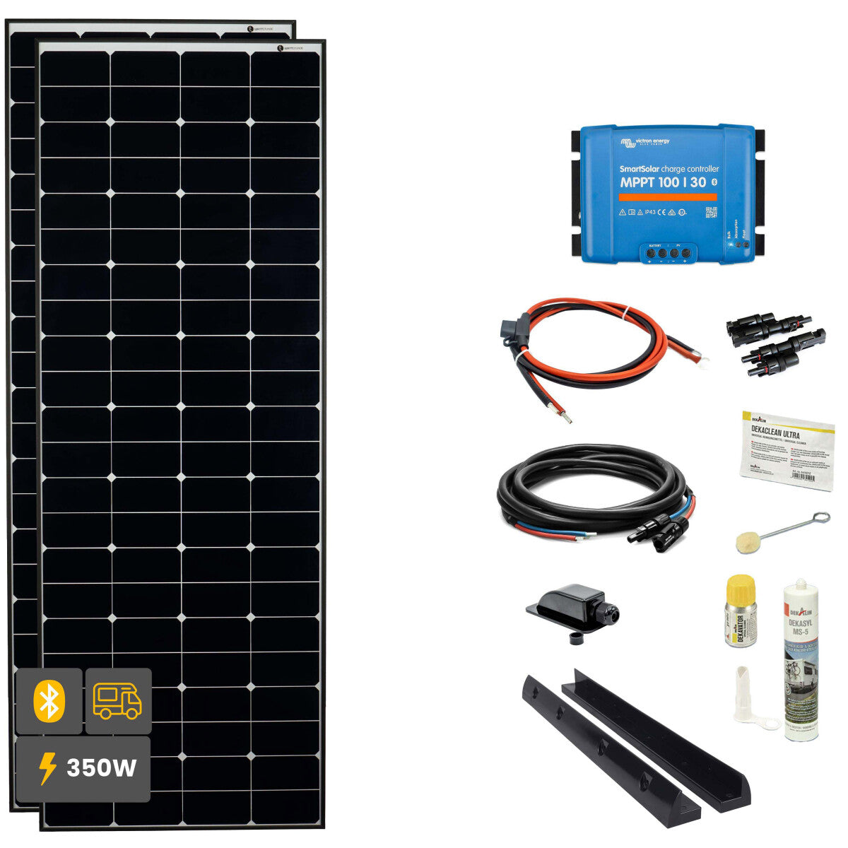 WATTSTUNDE® SOLA Frame Daylight Motorhome Complete Set 350 W Black - 11-13005-01