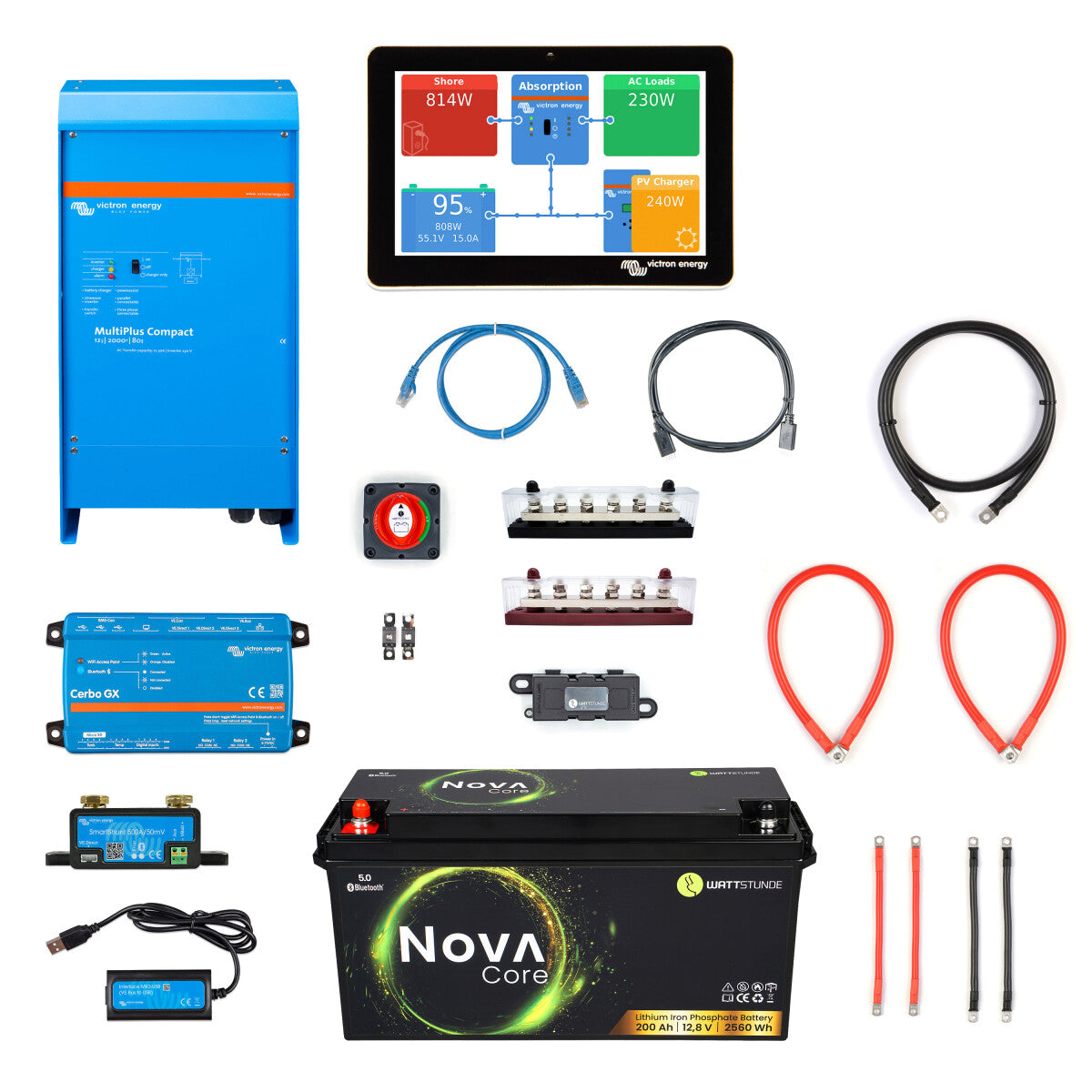 WATTSTUNDE® Motorhome Power Set 1600 W Pro - 11-20130-03 Incl. 0% VAT according to §12 para.3 UStG.