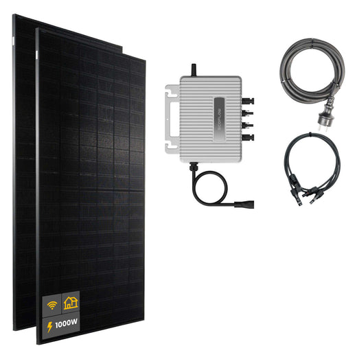 1000 W Balkonkraftwerk | Set mit EcoFlow STREAM 800 W Mikrowechselrichter und 2x 500 W DAH Solarmodul ohne Halterung ohne Speicher