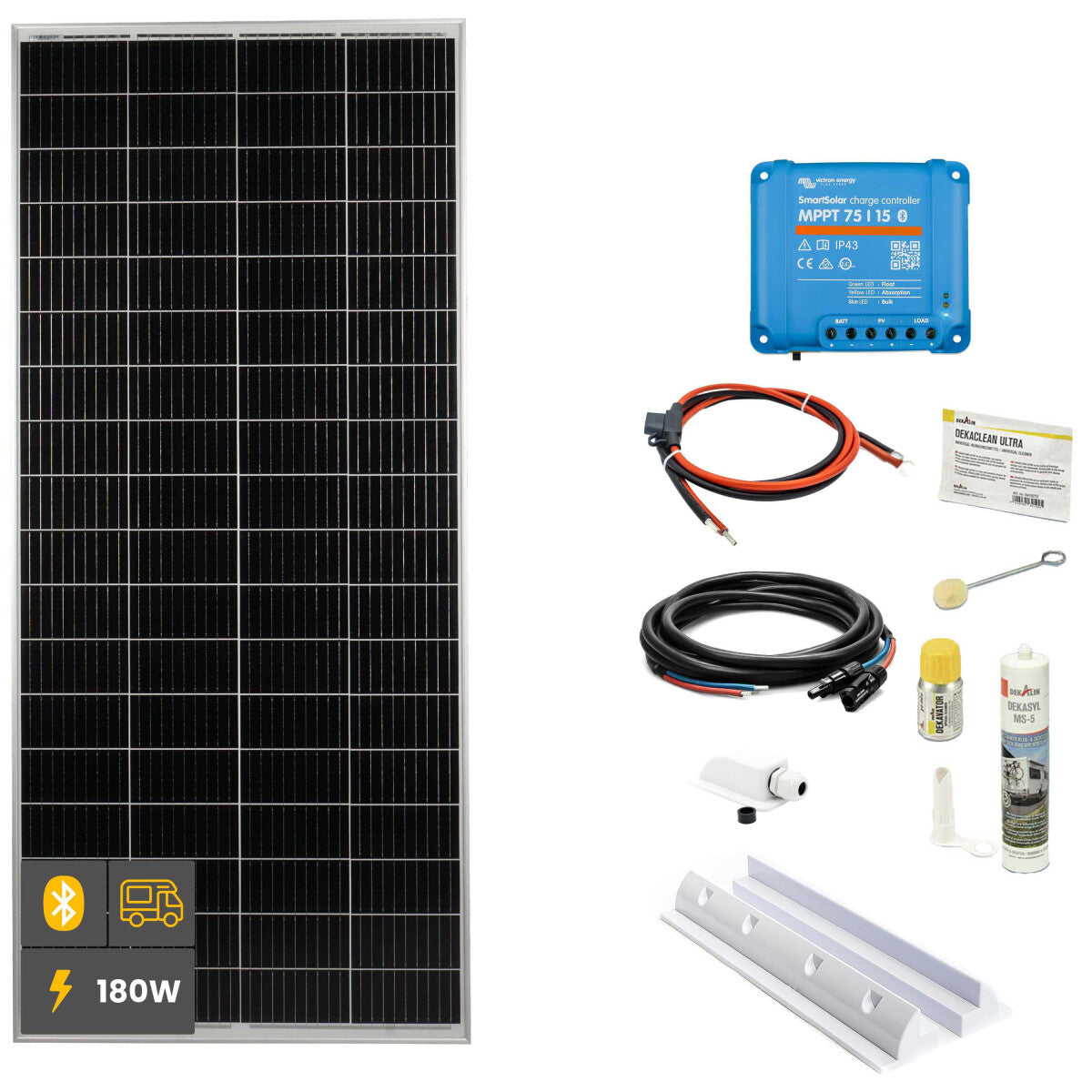 180 W SOLA Frame Mono Wohnmobil Komplettset weiß