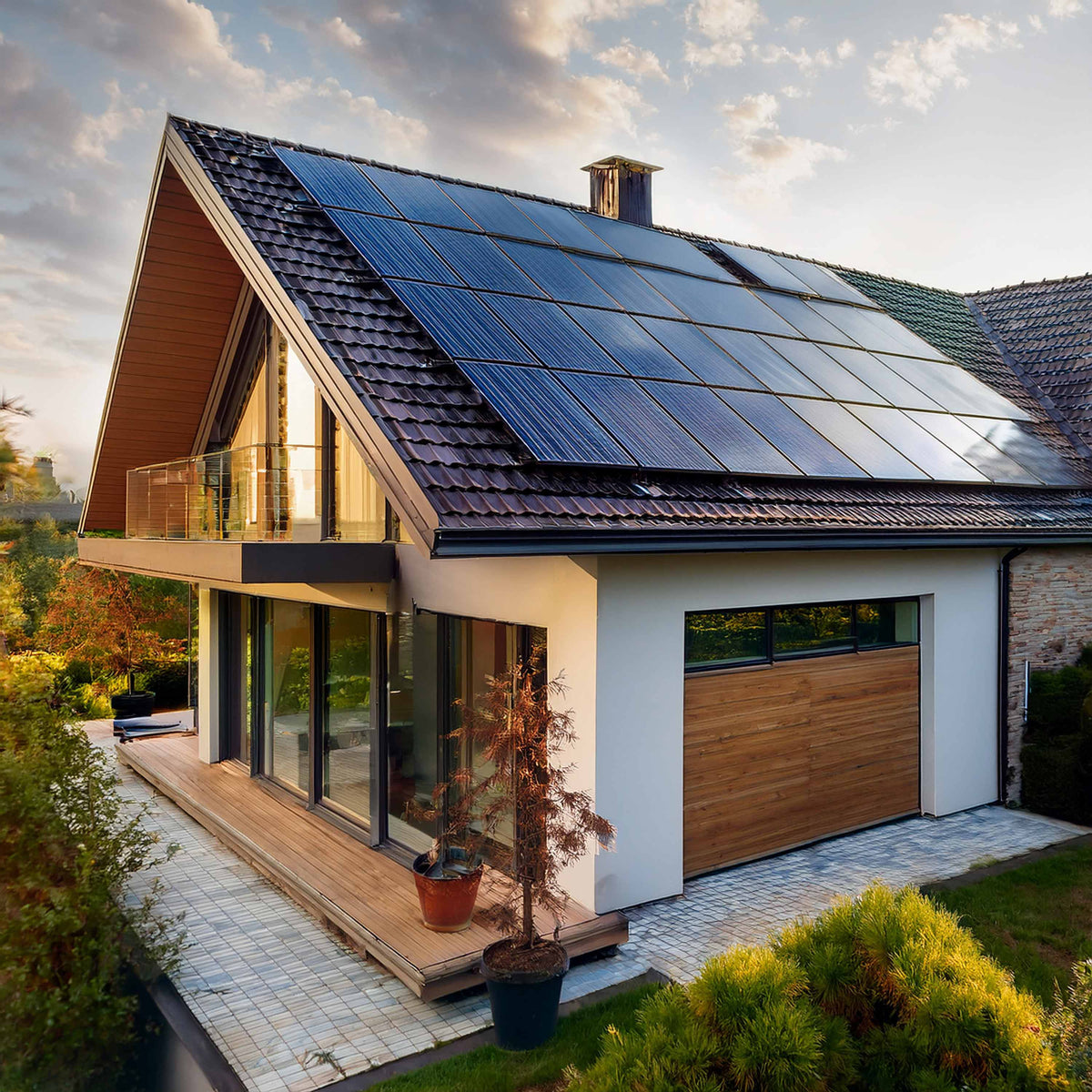 2000 W EcoFlow STREAM Ultra X Balcony Power Plant | Set with roof mounting brackets for tiled roofs, 4 x 500 W DAH bifacial solar modules and 3.84 kWh storage