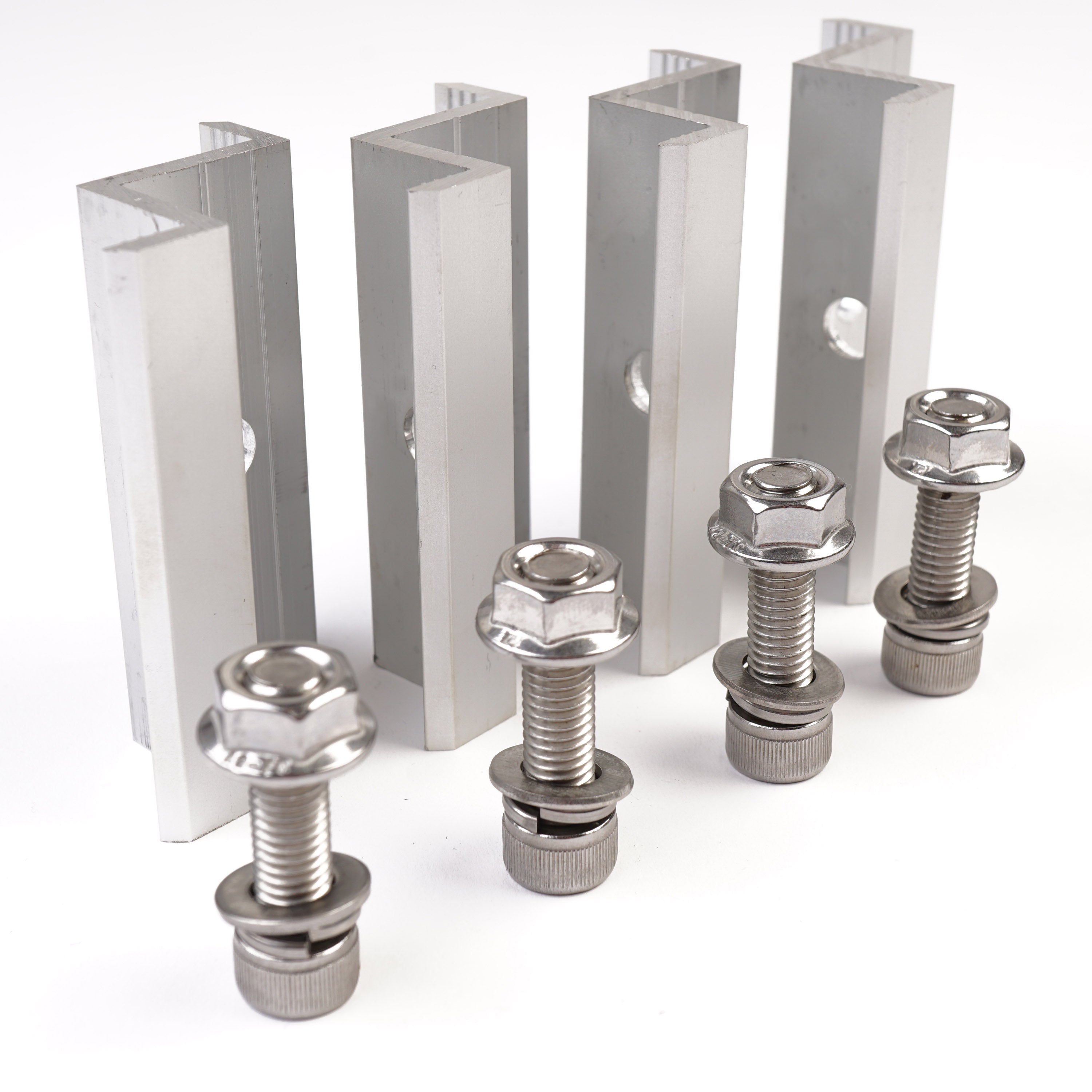 WATTSTUNDE® HST Endklemme mit Schrauben 4er Set für Solarmodul Halterung HST