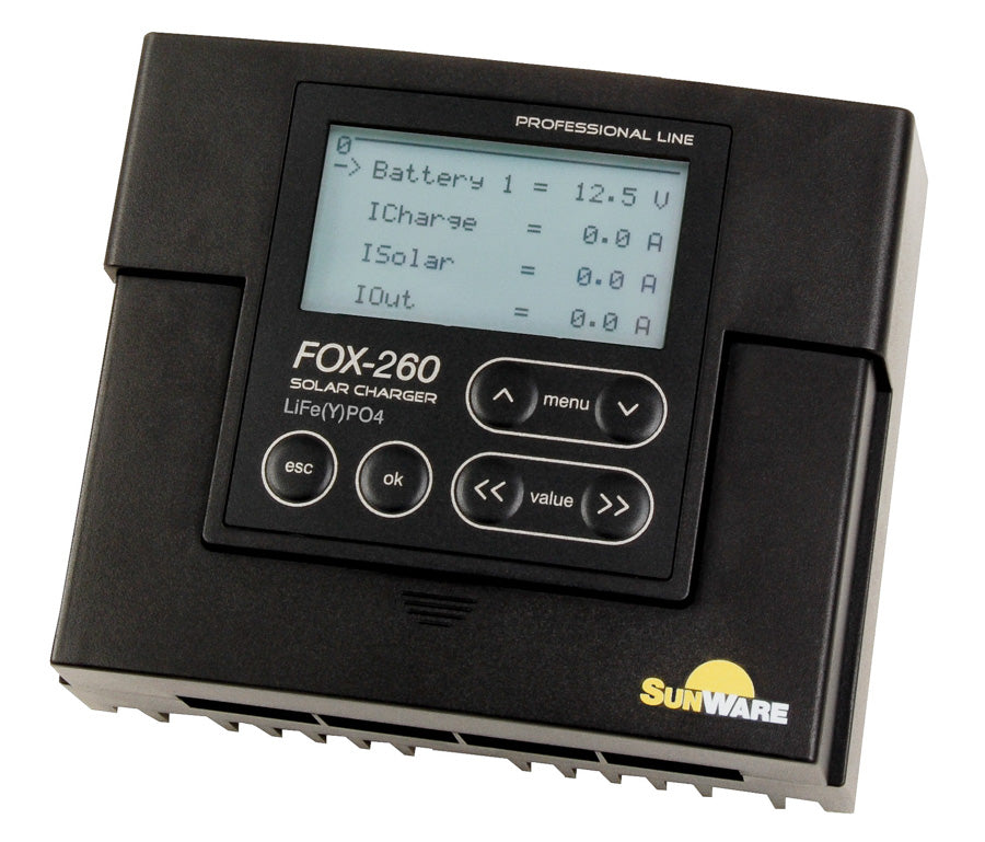 SunWare FOX-260Li LCD Solar Laderegler