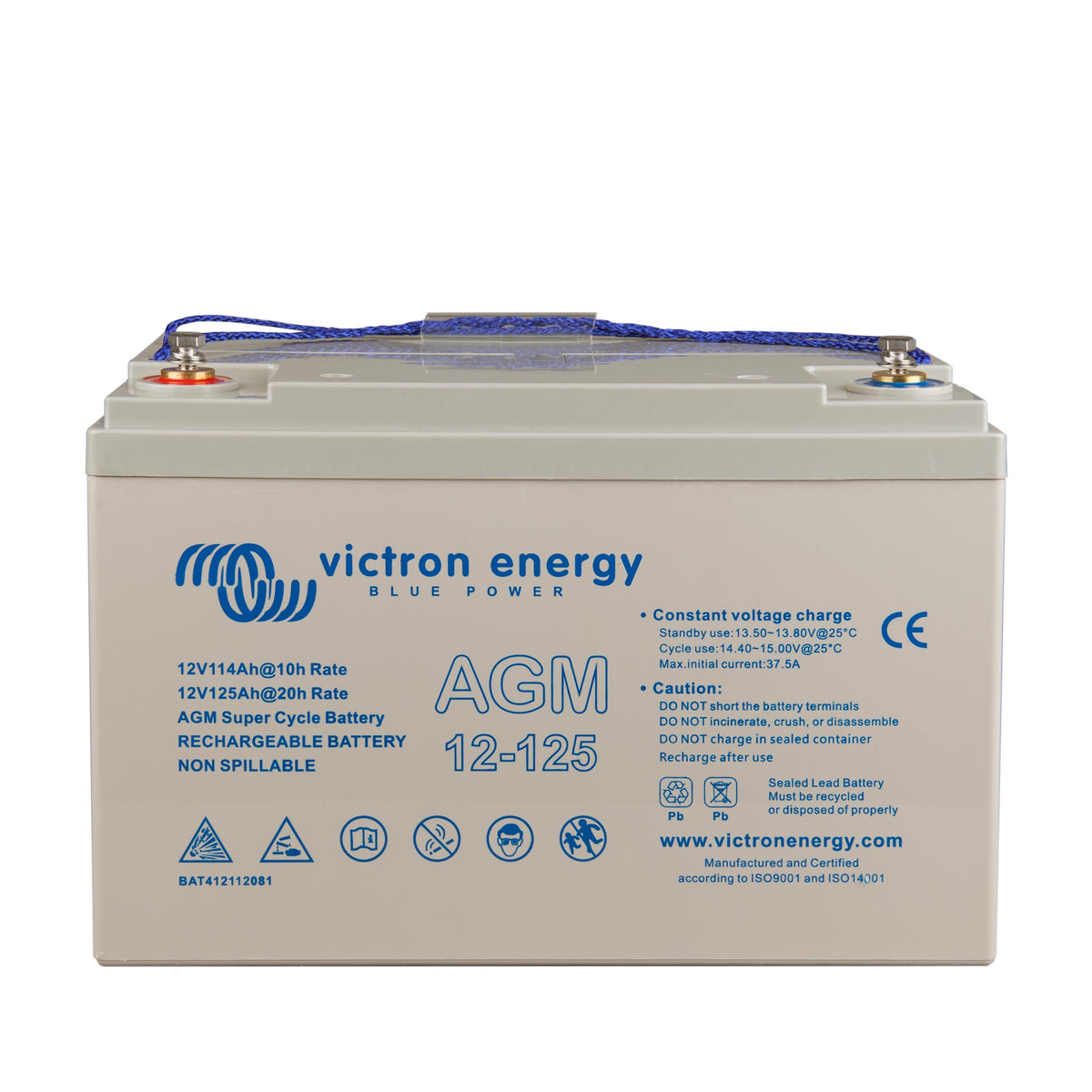 300-2071 - Victron 12V/125Ah AGM Super Cycle Batterie (M8) (1)
