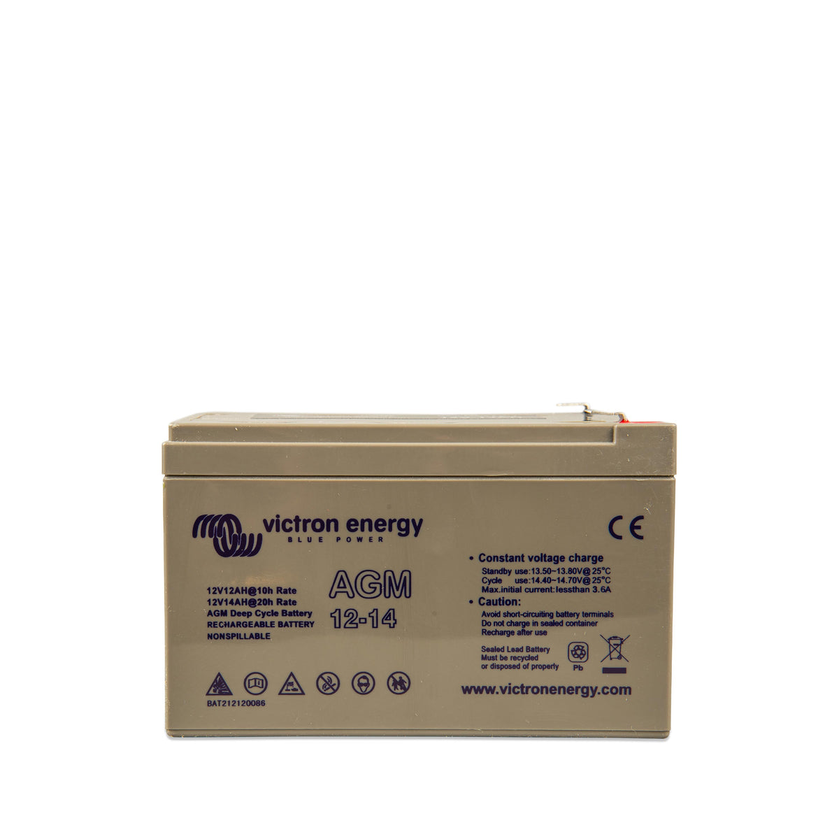 Victron 12V/14Ah AGM Deep Cycle Batt. - Inkl. 19 % MwSt.