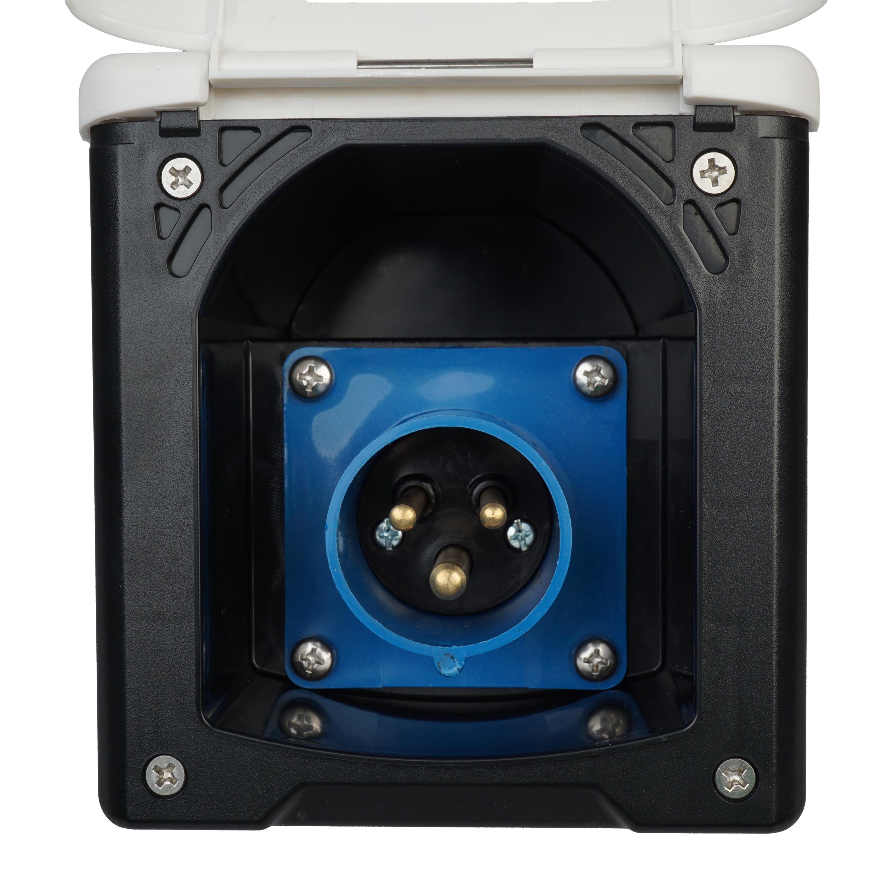 WATTSTUNDE® CEE-Einbausteckdose Weiß mit Magnetklappe, 16A