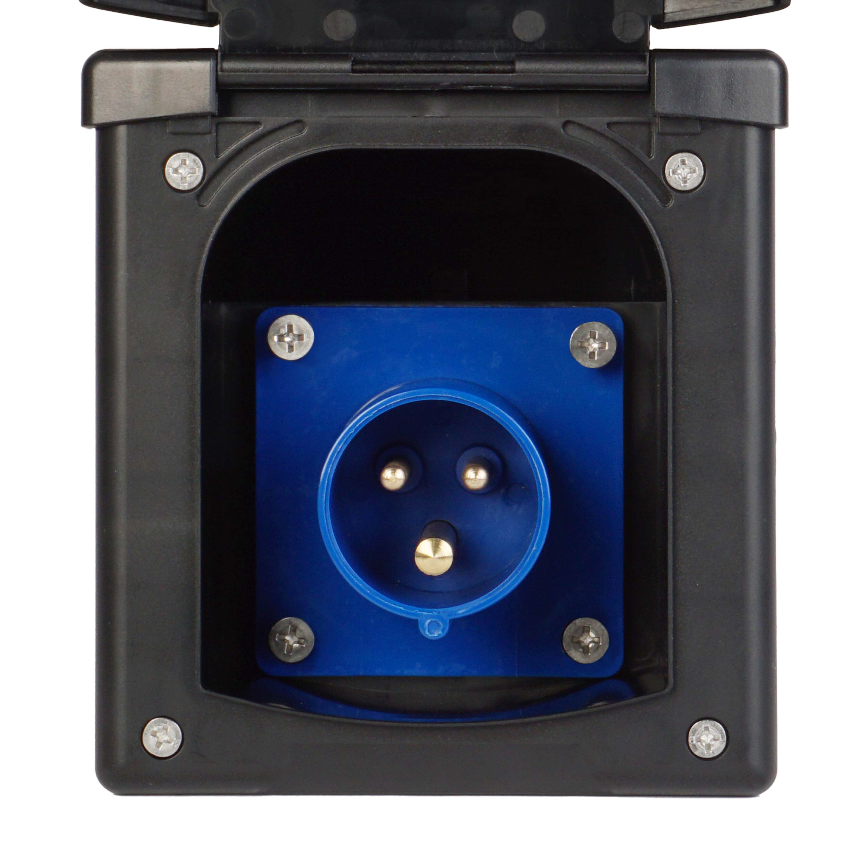 WATTSTUNDE® CEE-Einbausteckdose schwarz mit Magnetklappe, 16A