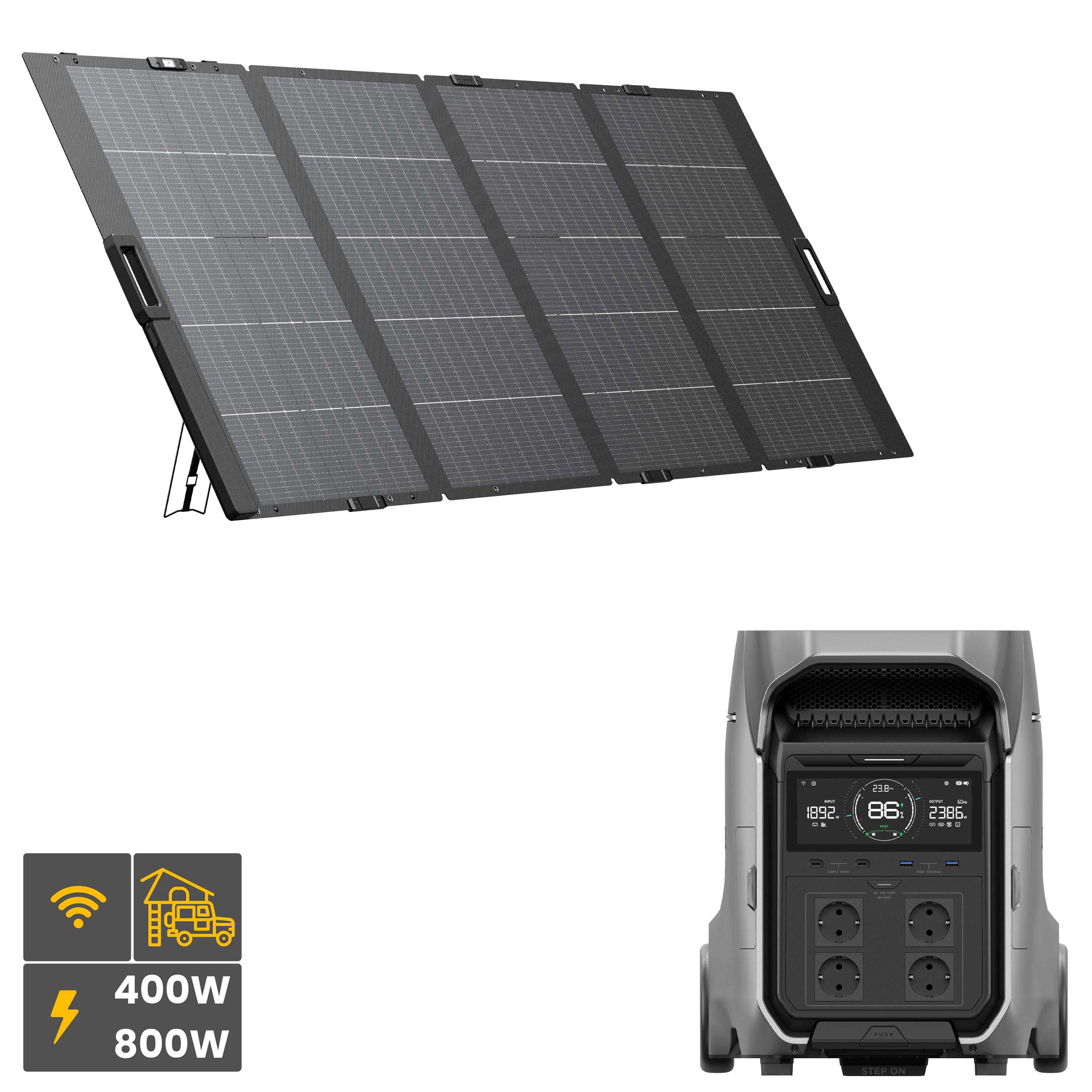 EcoFlow DELTA Pro 3 Set mit EcoFlow 400 W Solarpanel