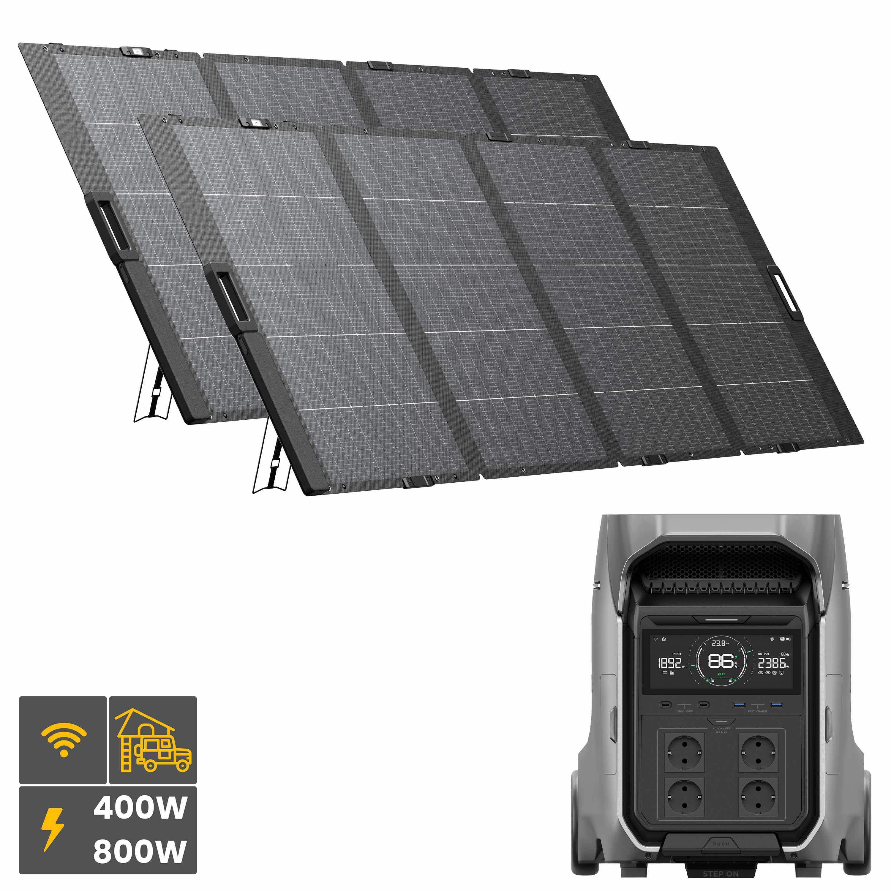 EcoFlow DELTA Pro 3 Set mit EcoFlow 400 W Solarpanel